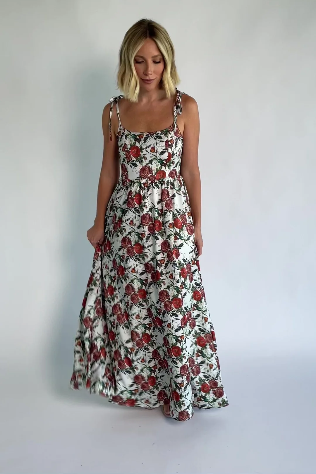 Nadine Maxi Dress | Red + Green Floral