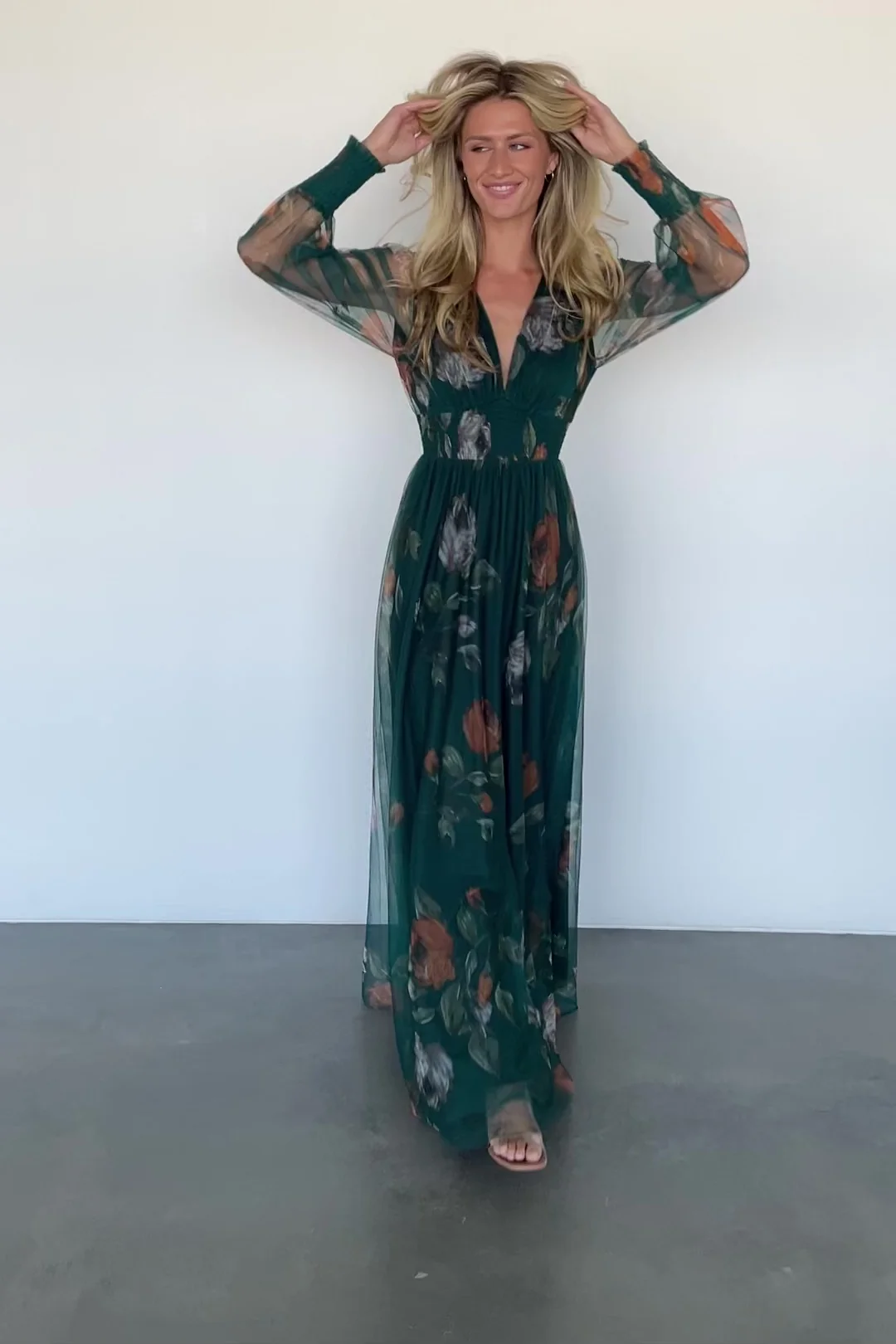 Layla Tulle Maxi Dress - Deep Topaz Floral