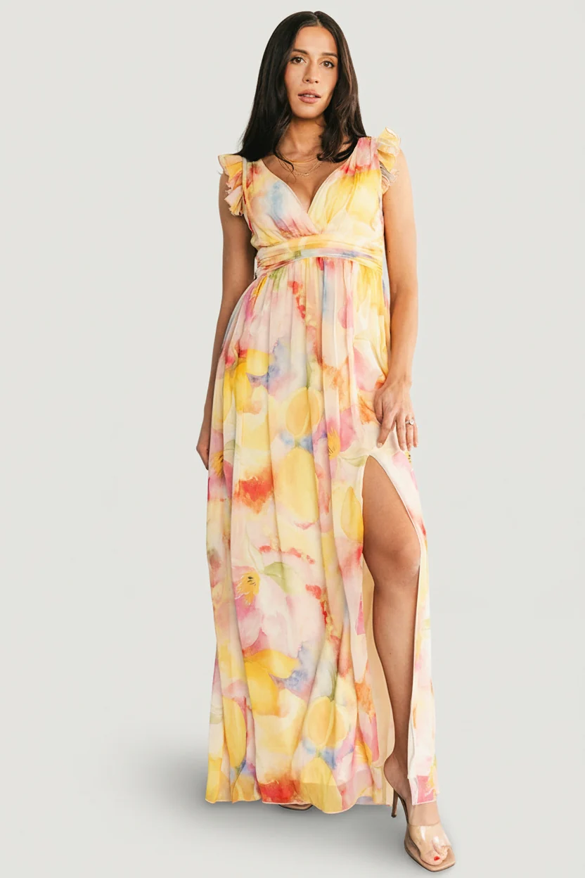Esperanza Maxi Dress — Yellow Multi Floral