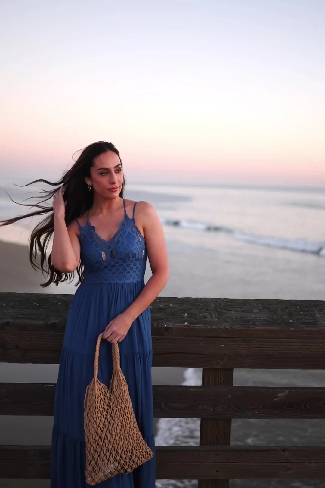 Summerlin Lace Maxi Dress — Blue Tiered Maxi