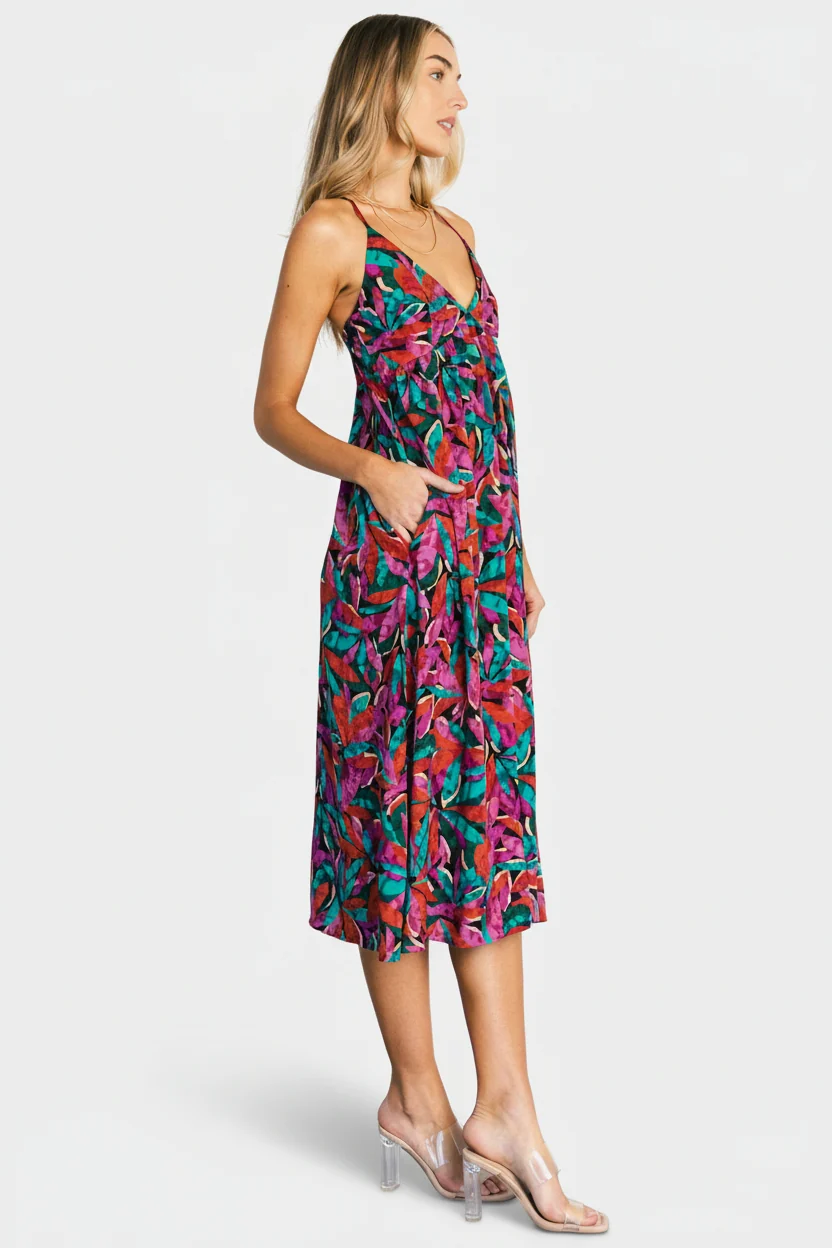 Granada Midi Dress — Multi Print V-Neck Midi 5 Granada Midi Dress — Multi Print V-Neck Midi