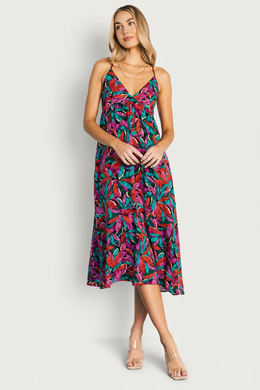 Granada Midi Dress — Multi Print V-Neck Midi 7 Granada Midi Dress — Multi Print V-Neck Midi