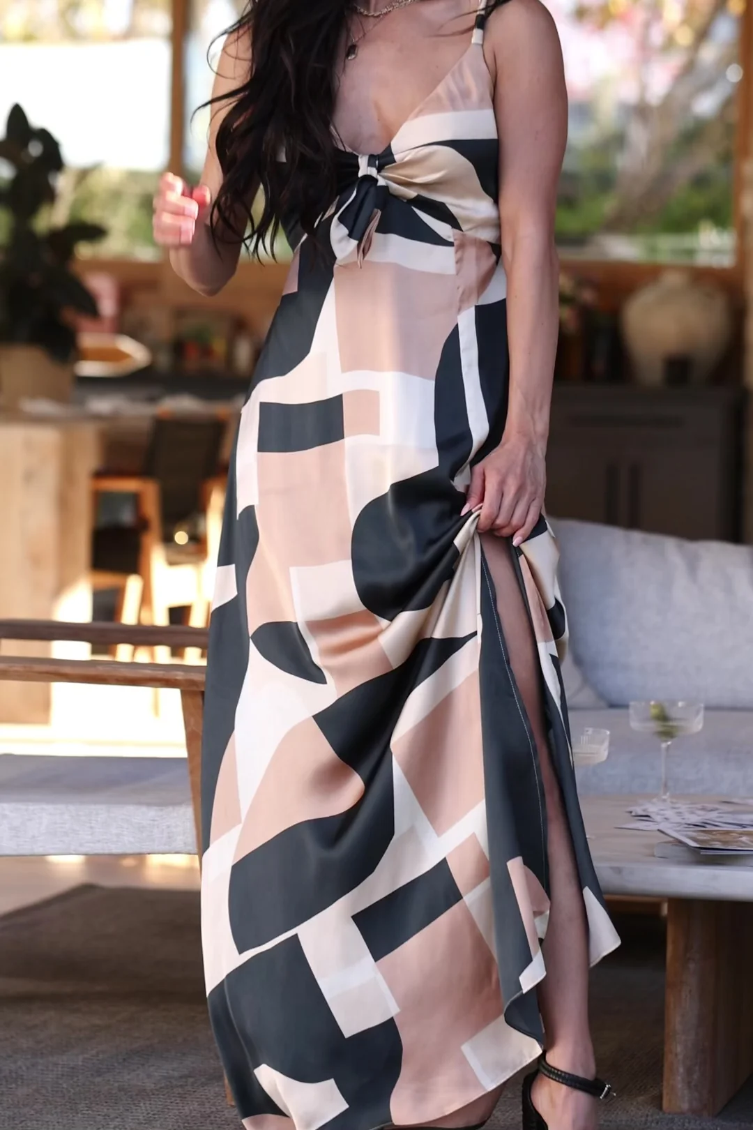 Xanthe Slip Dress - Midnight Taupe Midi