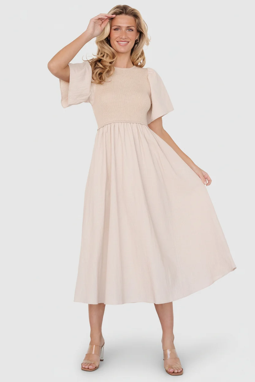 Cici Sweater Midi Dress - Natural