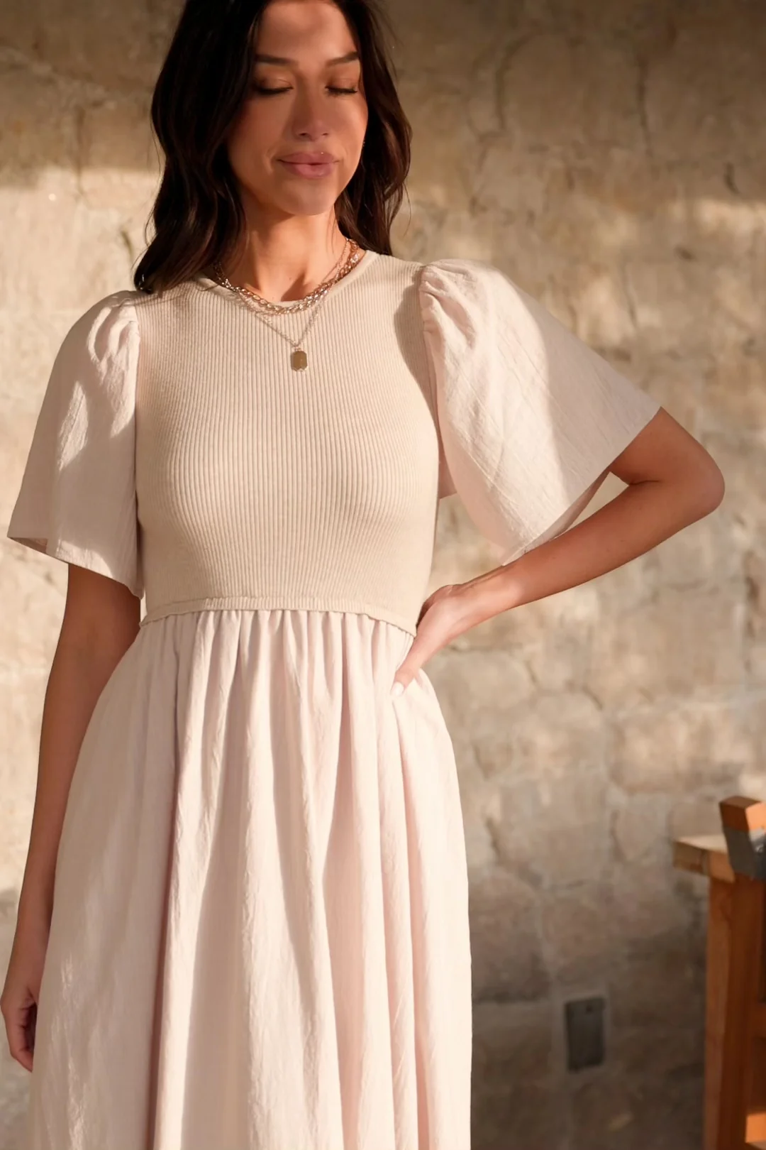 Cici Sweater Midi Dress - Natural