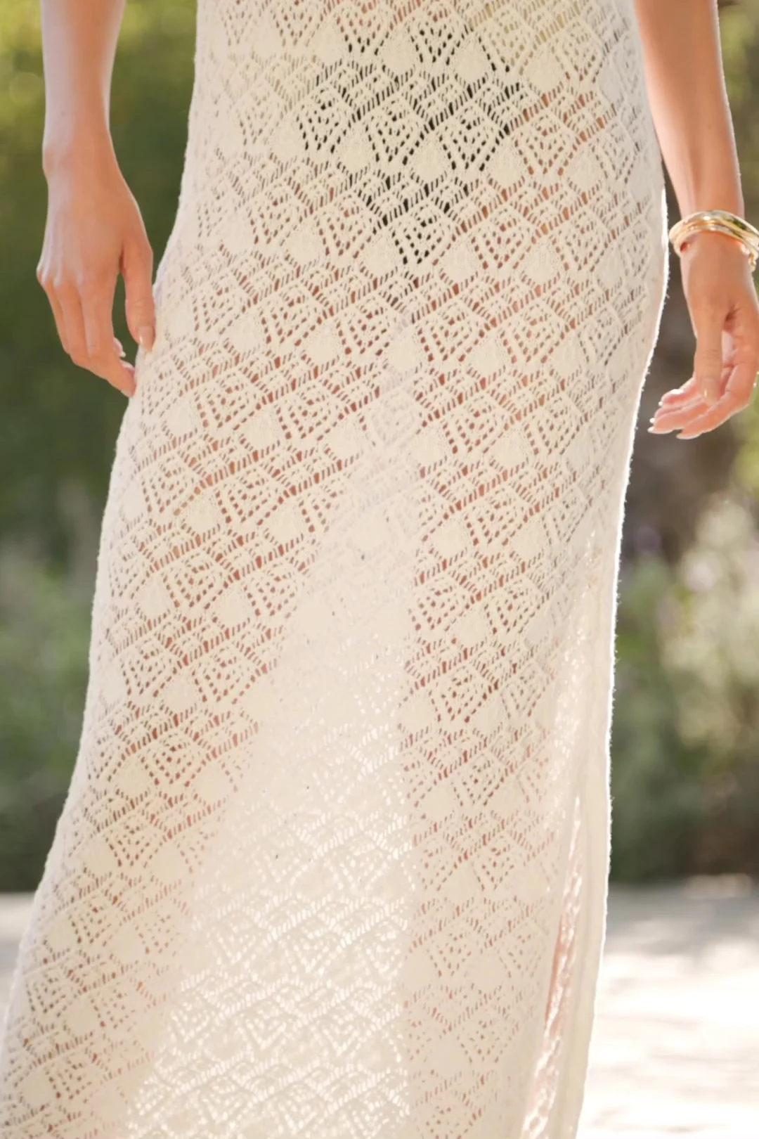 Carmona Crochet Maxi Cover-Up — Ecru