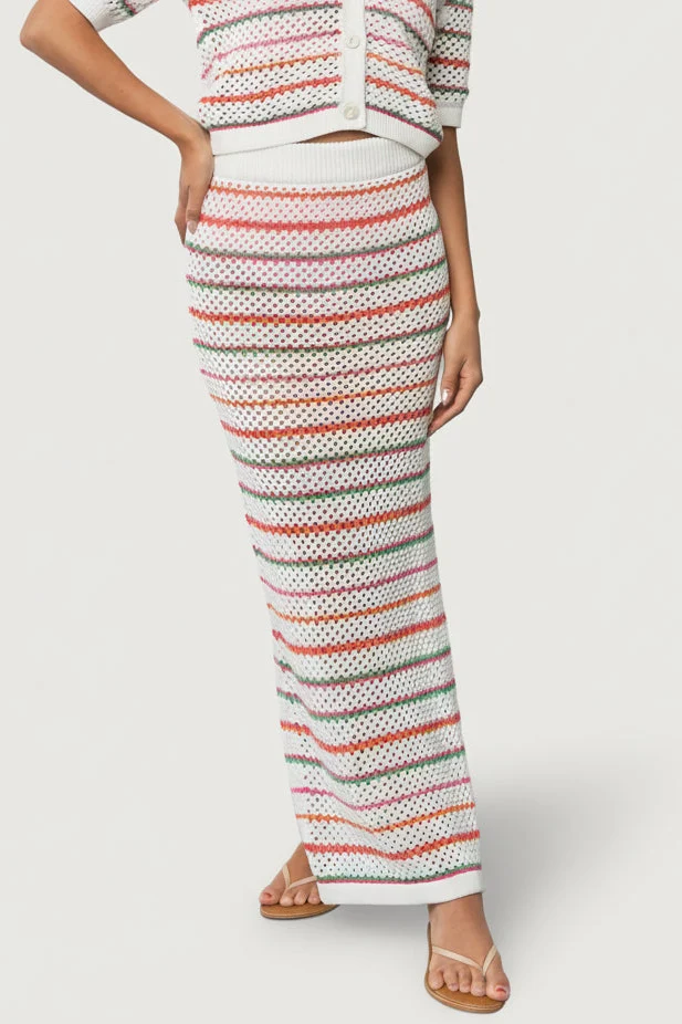 Viento Crochet Maxi Skirt - Multi Stripe