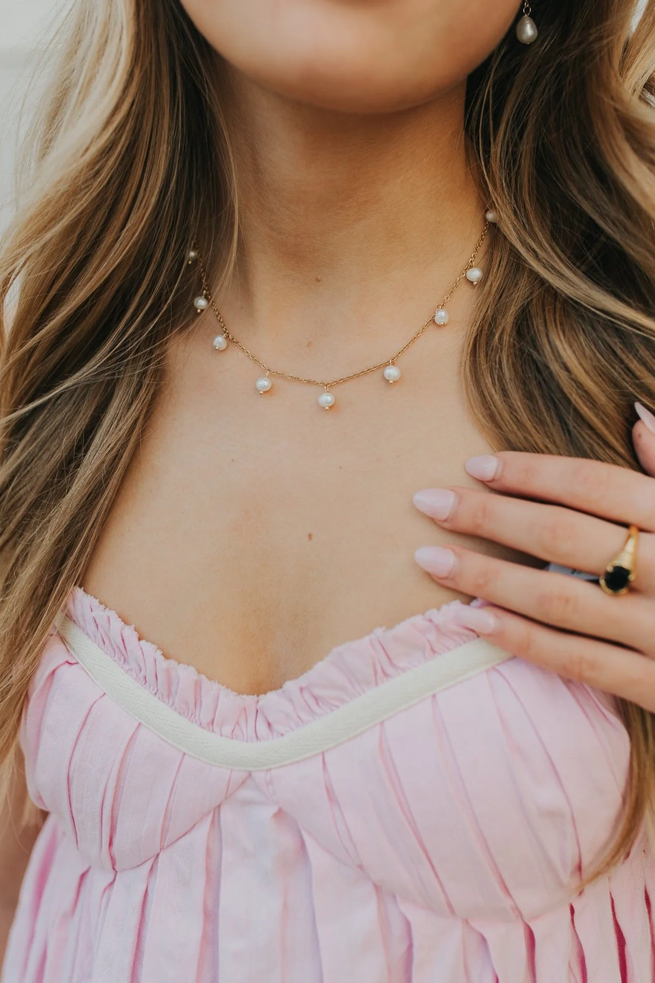 Rosie Pearl Necklace - 18K Gold, Petite Pearls