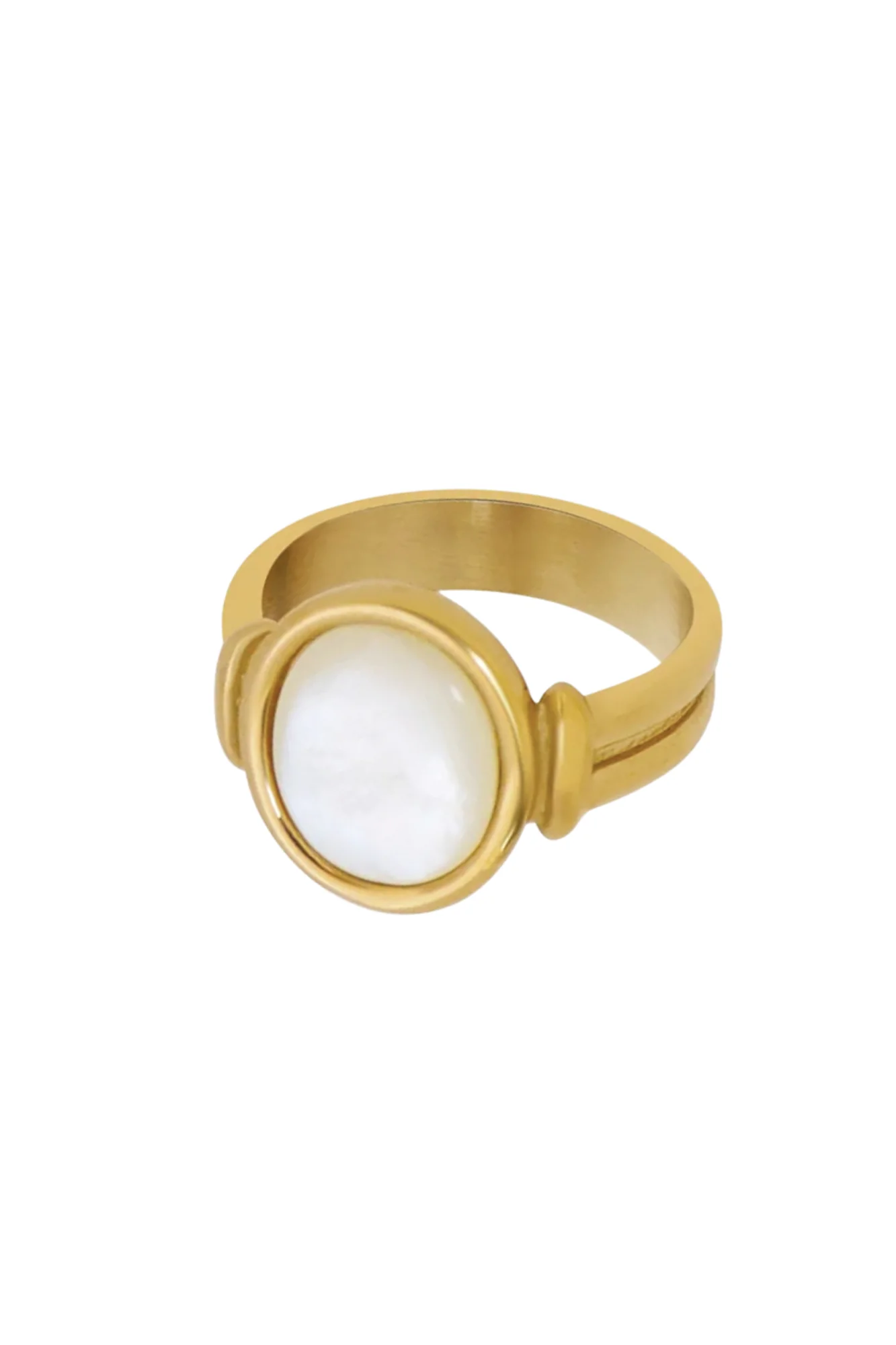 Broadwater Mother-of-Pearl Ring — 18K Gold