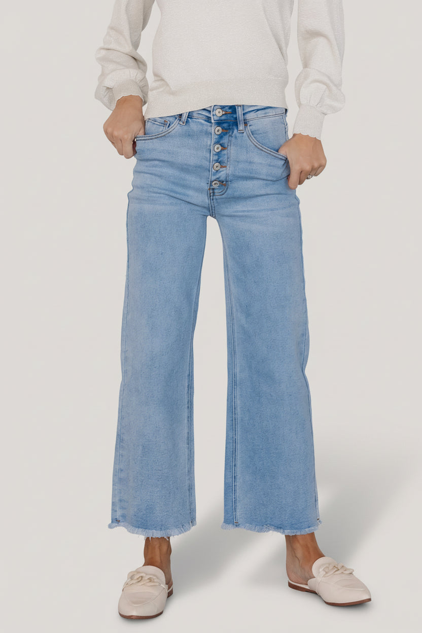 Brody High-Rise Wide Leg Jeans, Light Wash