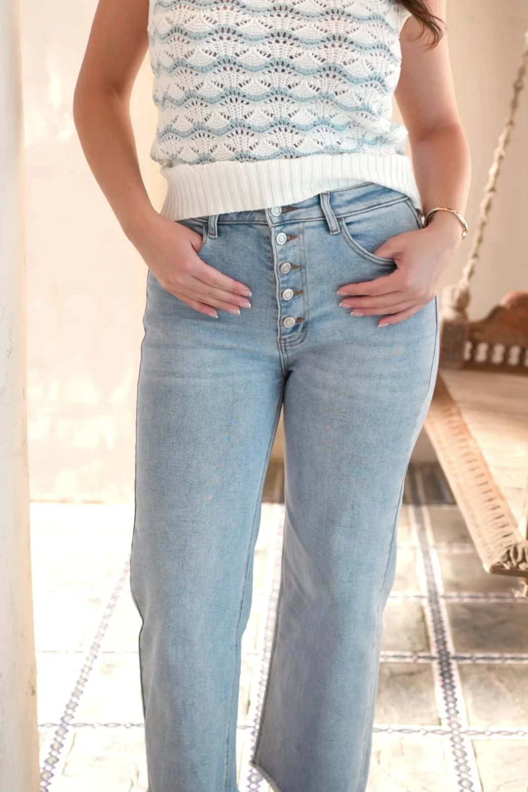 Brody High-Rise Wide Leg Jeans, Light Wash