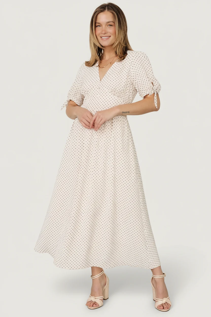 Millar Midi Dress - Natural Black Polka Midi 1 Millar Midi Dress - Natural Black Polka Midi