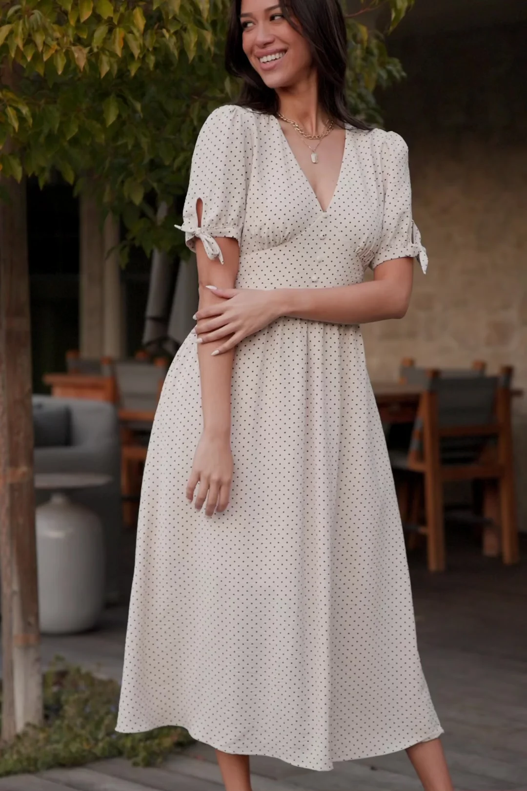 Millar Midi Dress - Natural Black Polka Midi 2 Millar Midi Dress - Natural Black Polka Midi