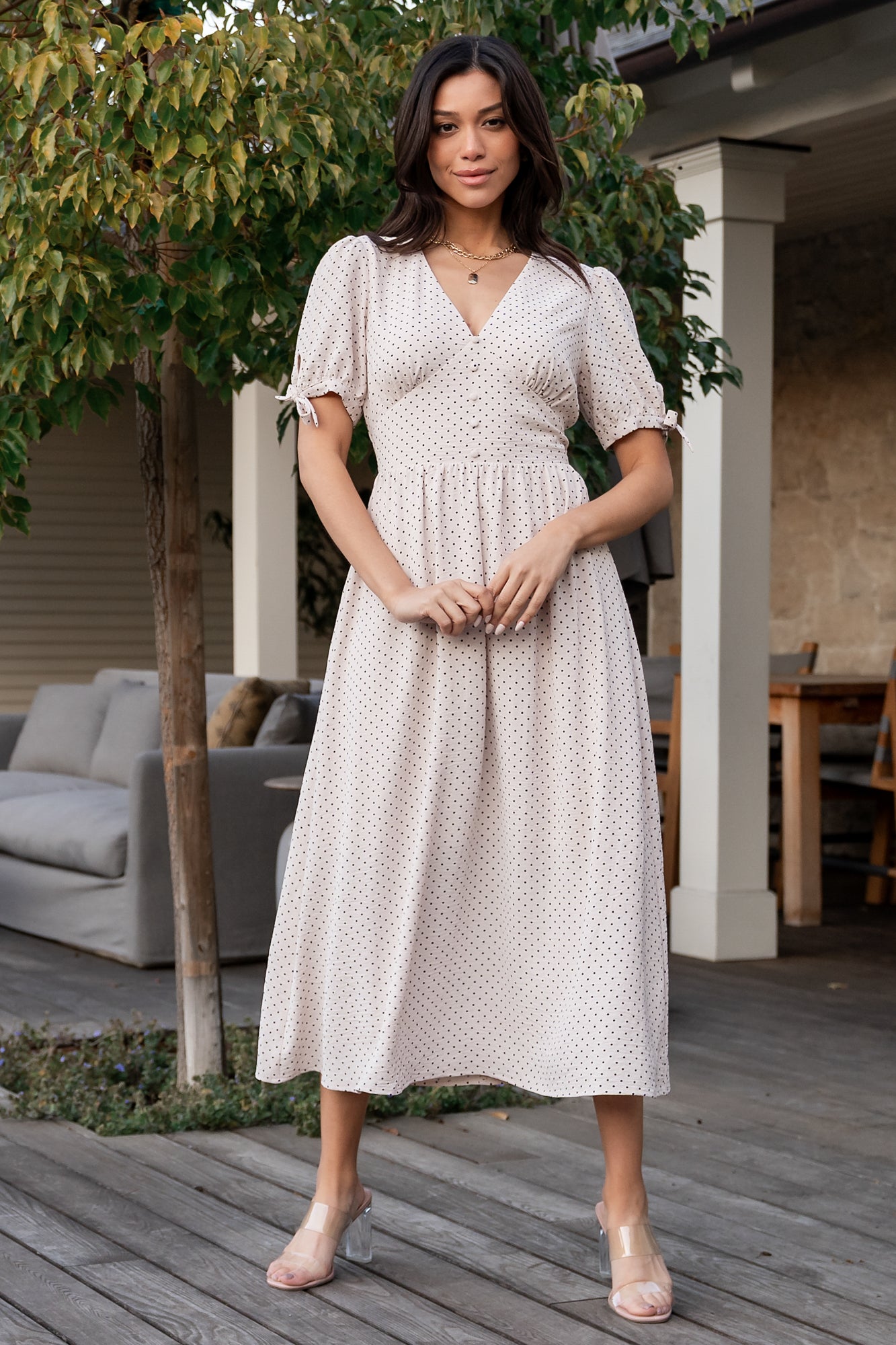 Millar Midi Dress - Natural Black Polka Midi 5 Millar Midi Dress - Natural Black Polka Midi