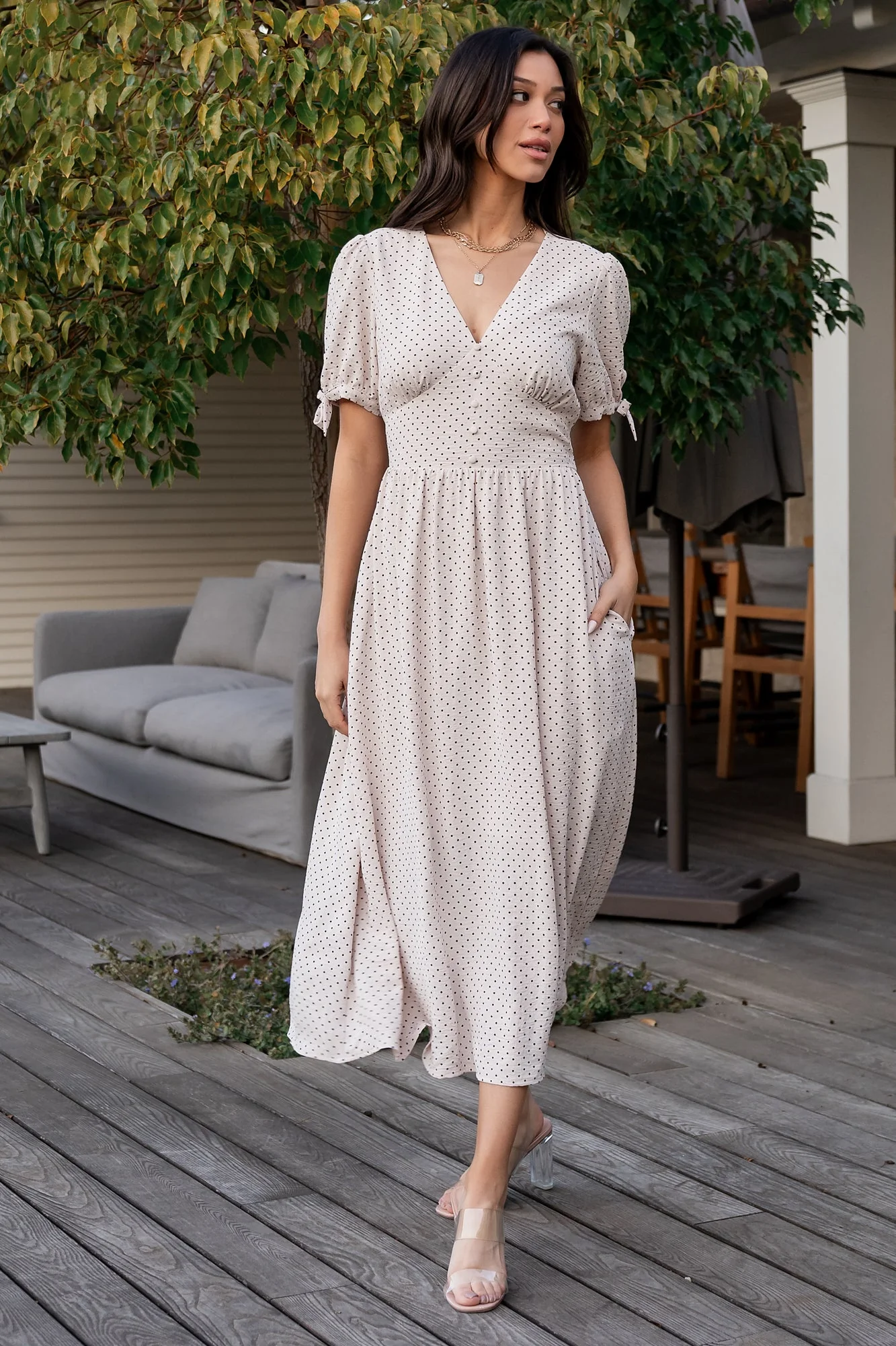 Millar Midi Dress - Natural Black Polka Midi 7 Millar Midi Dress - Natural Black Polka Midi