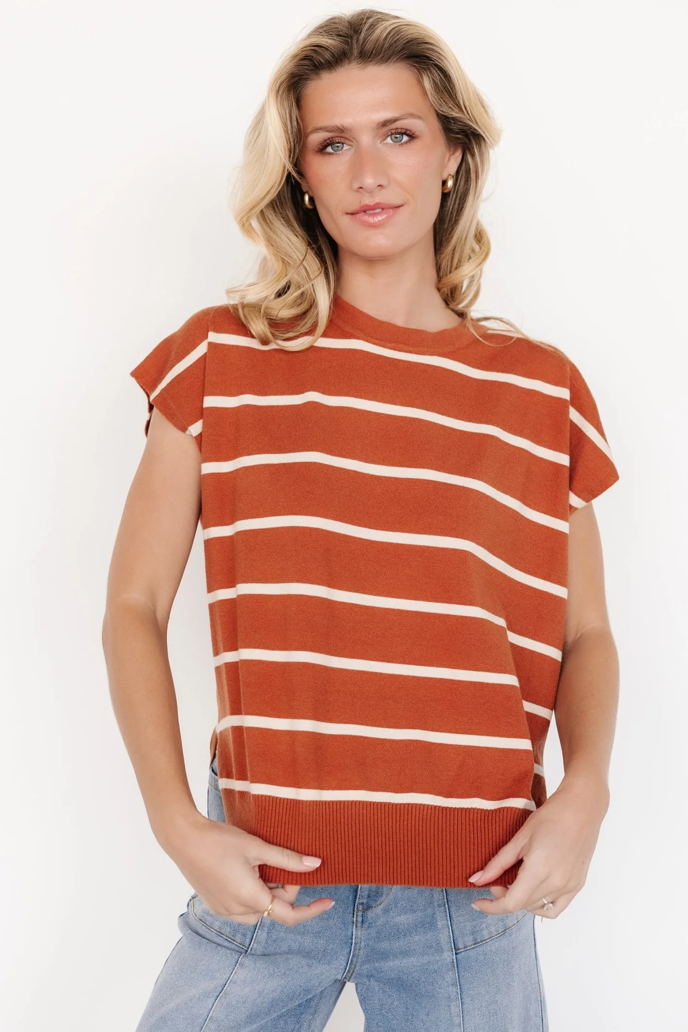 Ada Dolman Short-Sleeve Top, Sandstone Natural