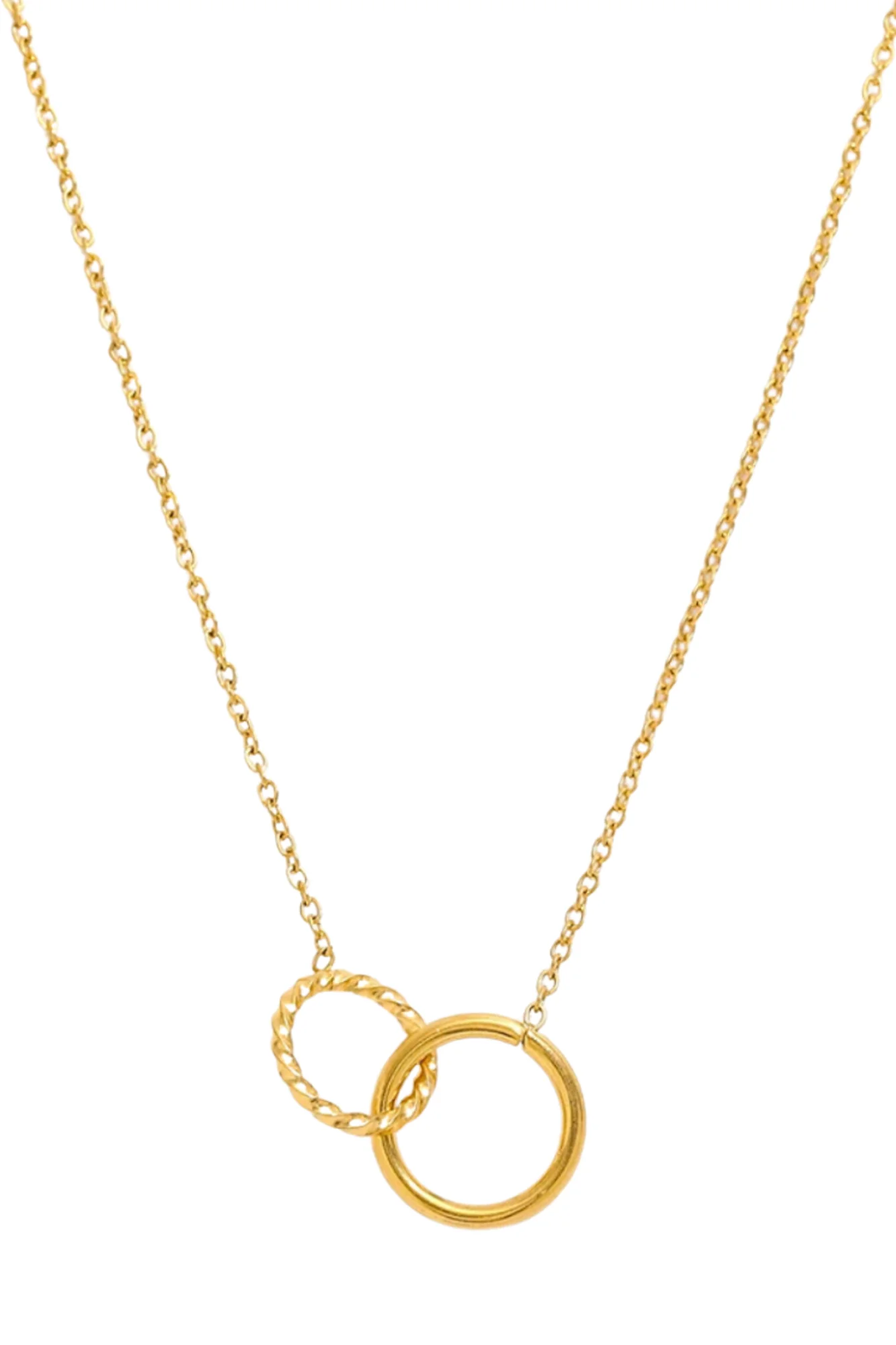 The Mia Necklace — Interlocking Gold Circles