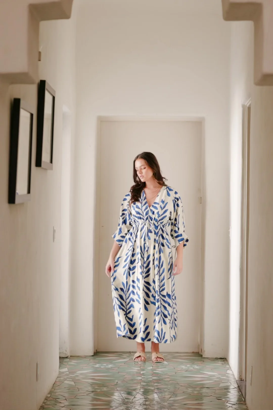 Málaga Midi Dress - Cobalt Print, Pockets 2 Málaga Midi Dress - Cobalt Print, Pockets