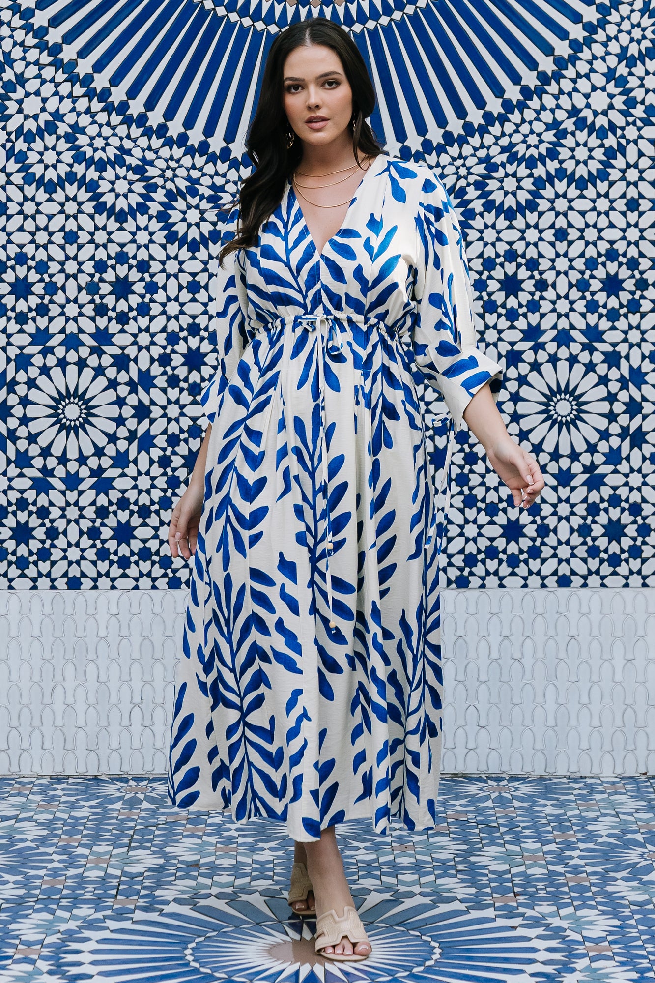 Málaga Midi Dress - Cobalt Print, Pockets 3 Málaga Midi Dress - Cobalt Print, Pockets