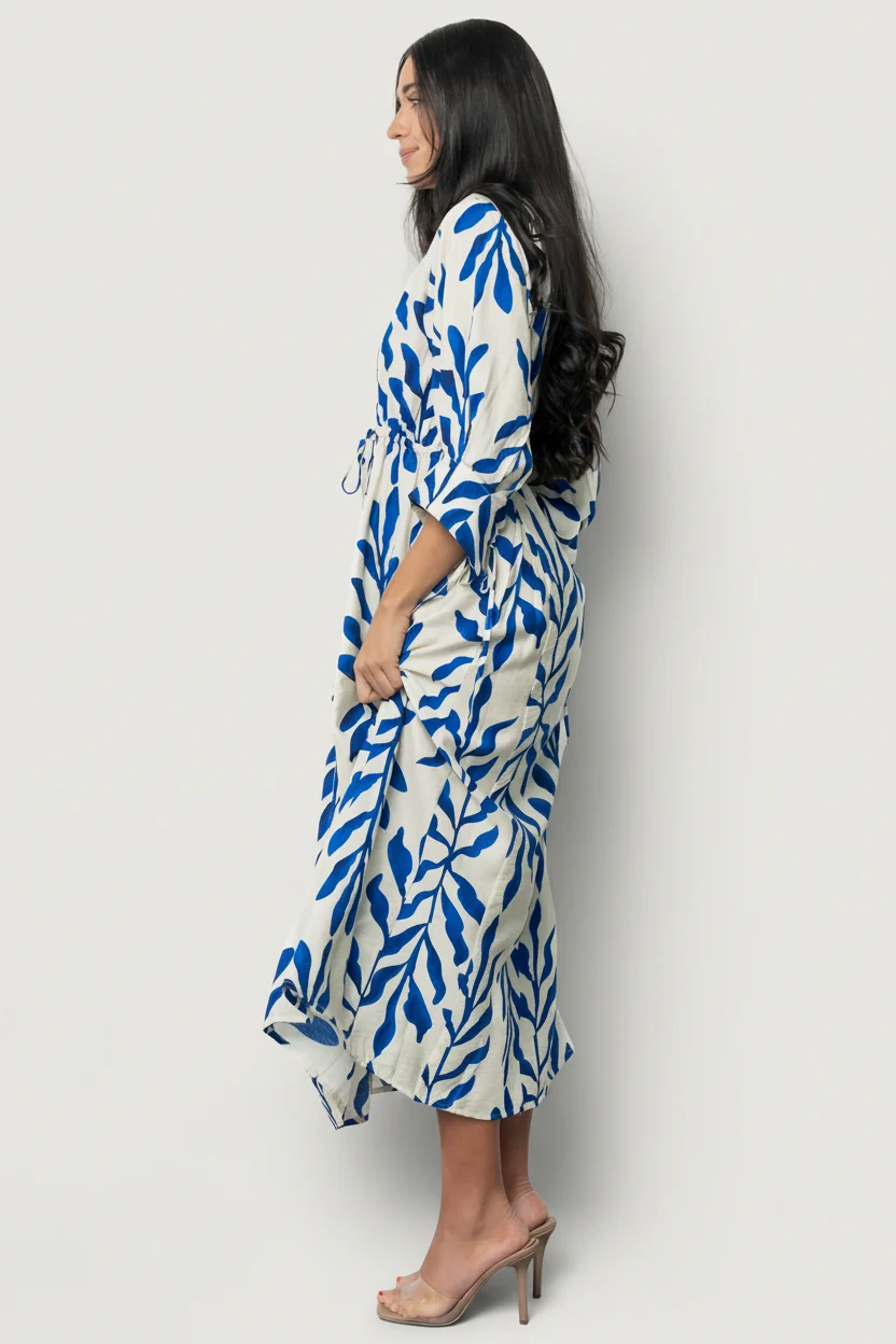Málaga Midi Dress - Cobalt Print, Pockets 4 Málaga Midi Dress - Cobalt Print, Pockets