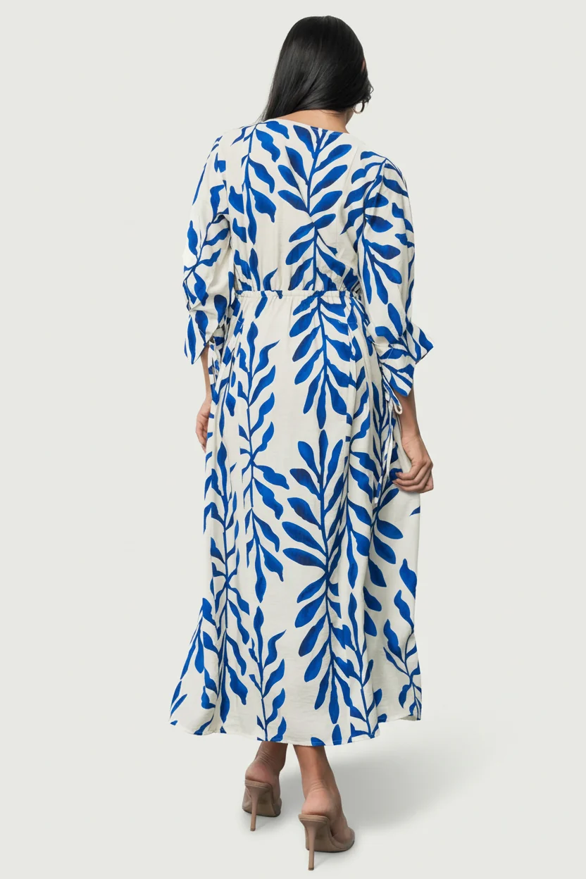 Málaga Midi Dress - Cobalt Print, Pockets 5 Málaga Midi Dress - Cobalt Print, Pockets
