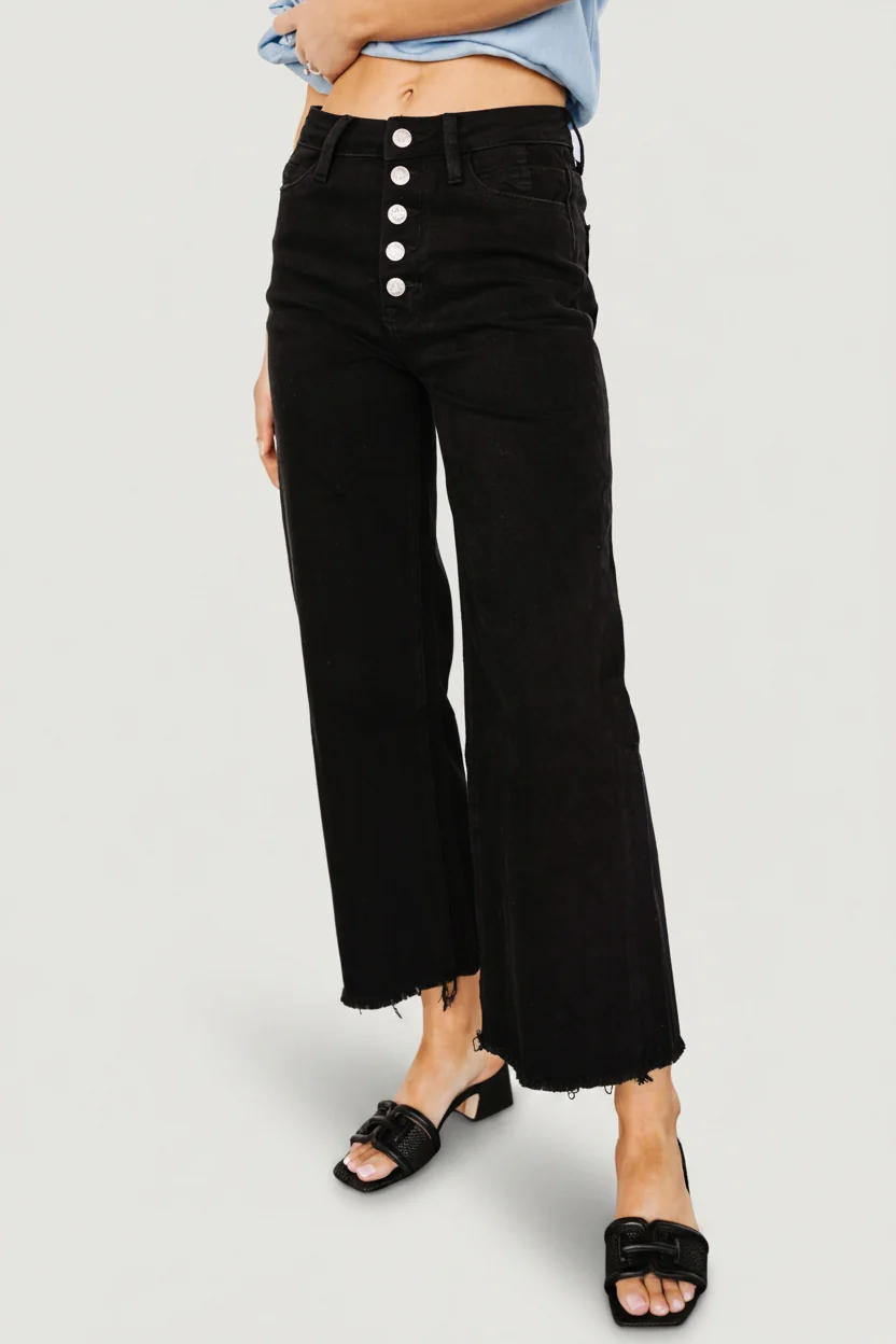 Georgie High-Rise Wide Leg Jeans - Black 5 Georgie High-Rise Wide Leg Jeans - Black