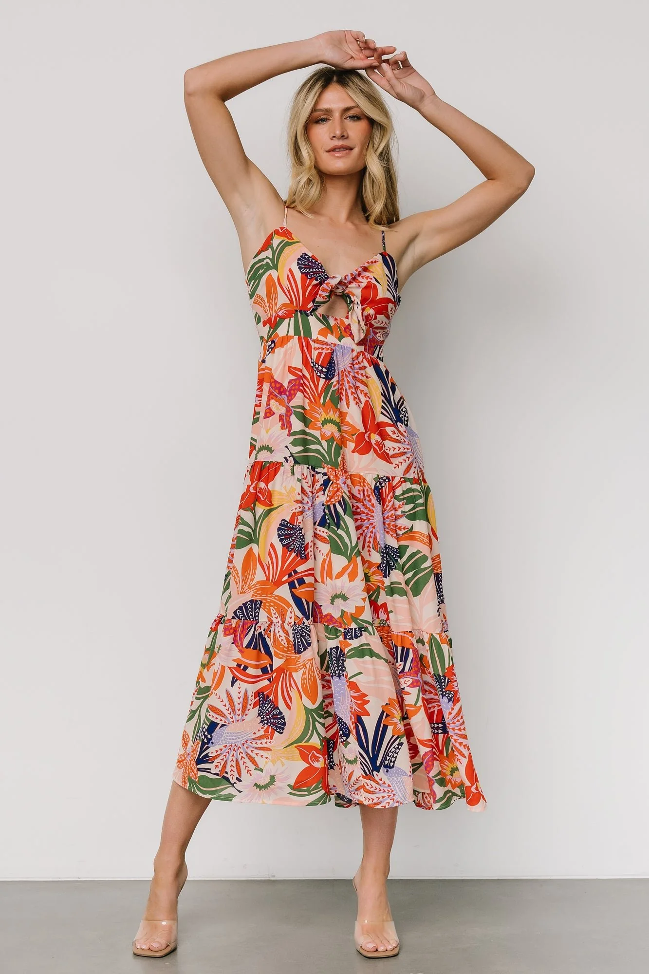 Jaide Midi Dress - Multi Botanical Print