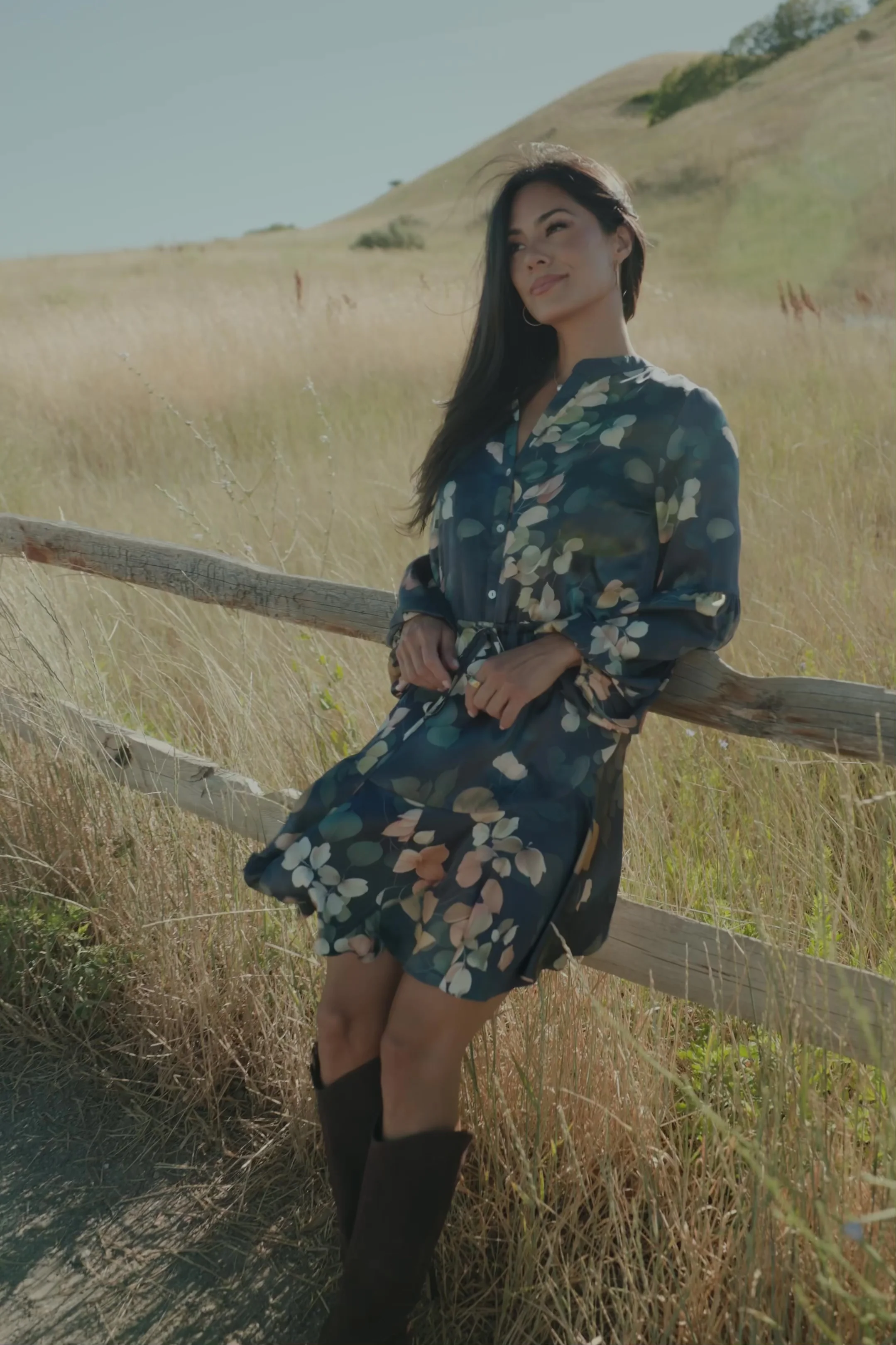 Venice Short Dress - Navy Multi Floral Satin