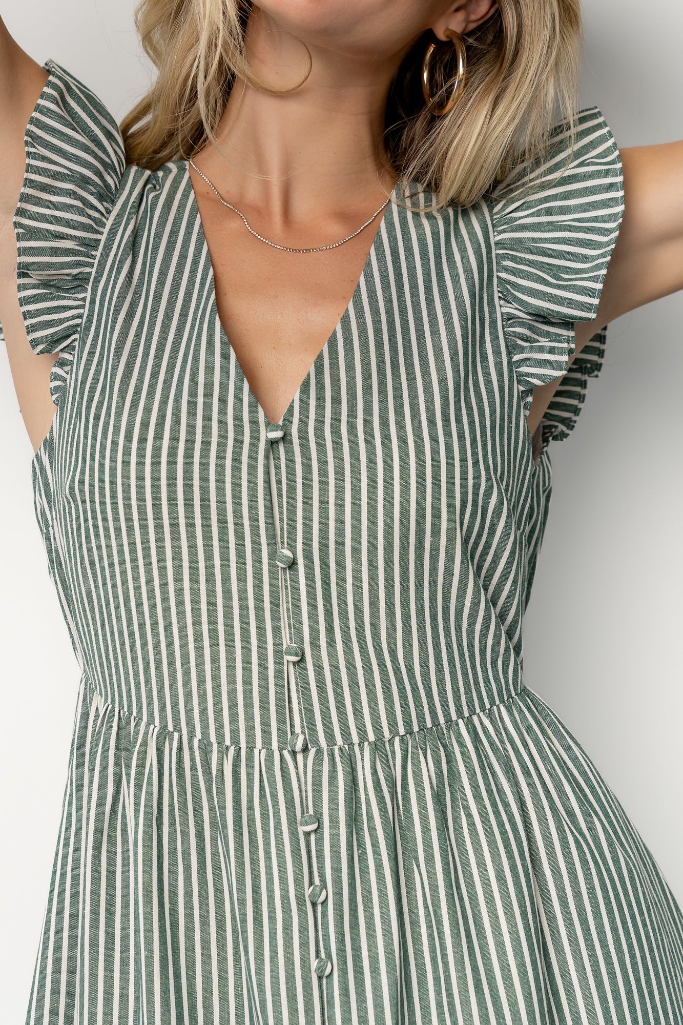 Hettie Button Maxi Dress — Green Stripe 4 Hettie Button Maxi Dress — Green Stripe