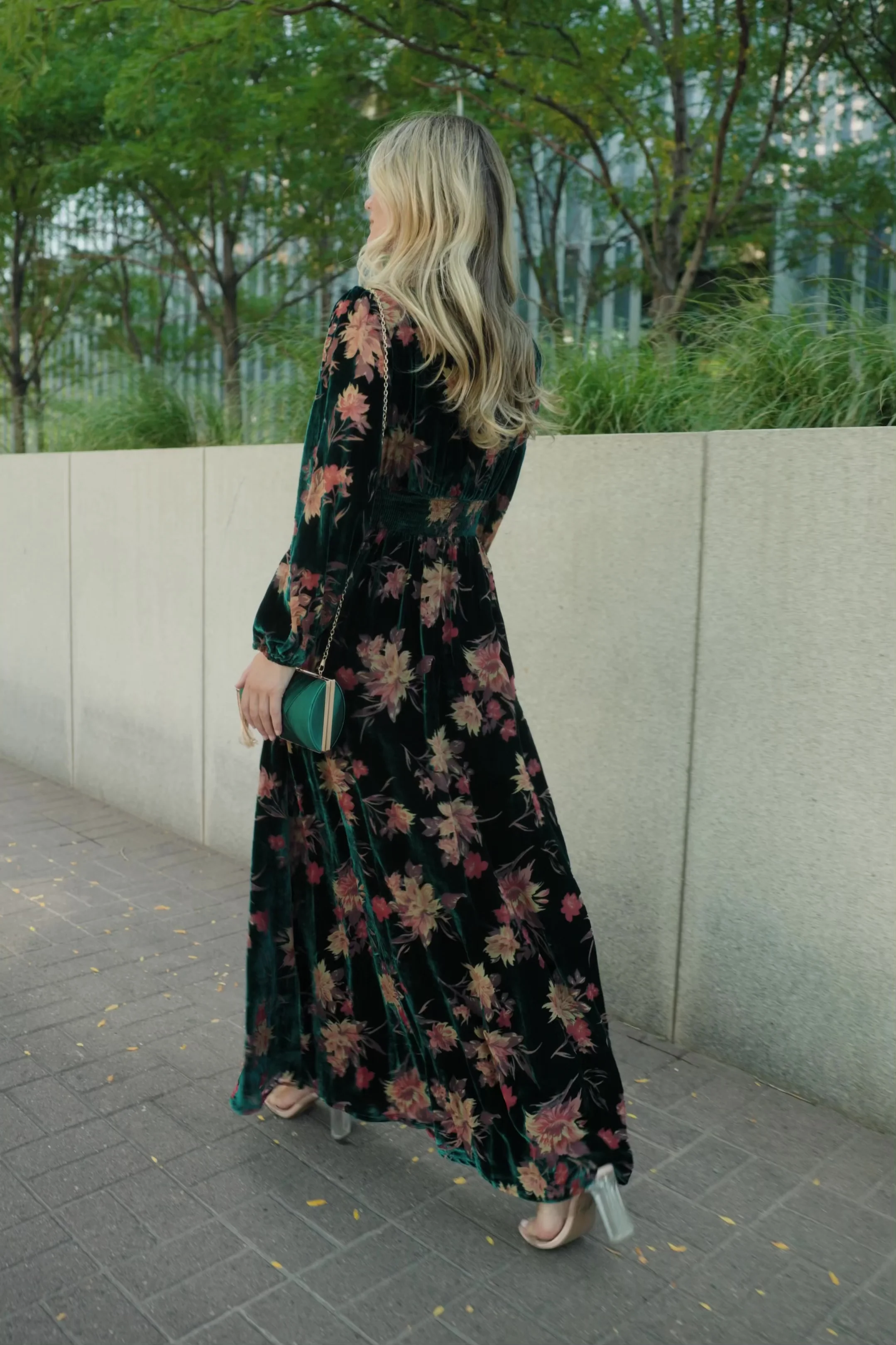 Elina Maxi Dress - Jade Multi Floral Velvet