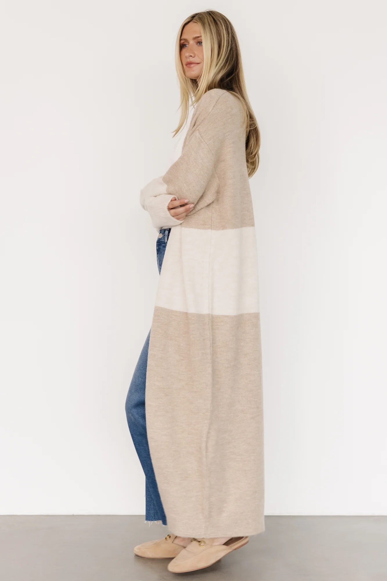 Thea Duster Cardigan - Natural & Ivory 6 Thea Duster Cardigan - Natural & Ivory