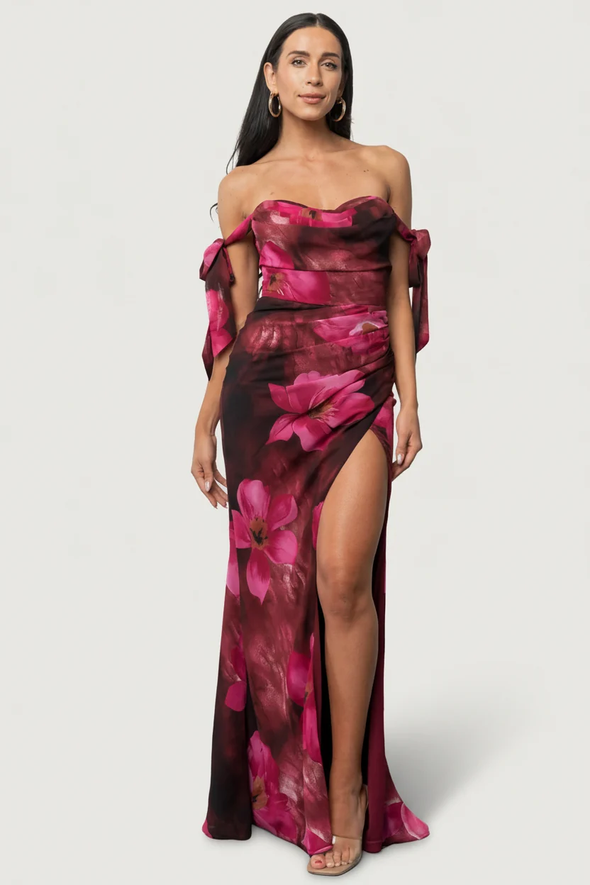 Allegra Off-Shoulder Maxi Dress Floral