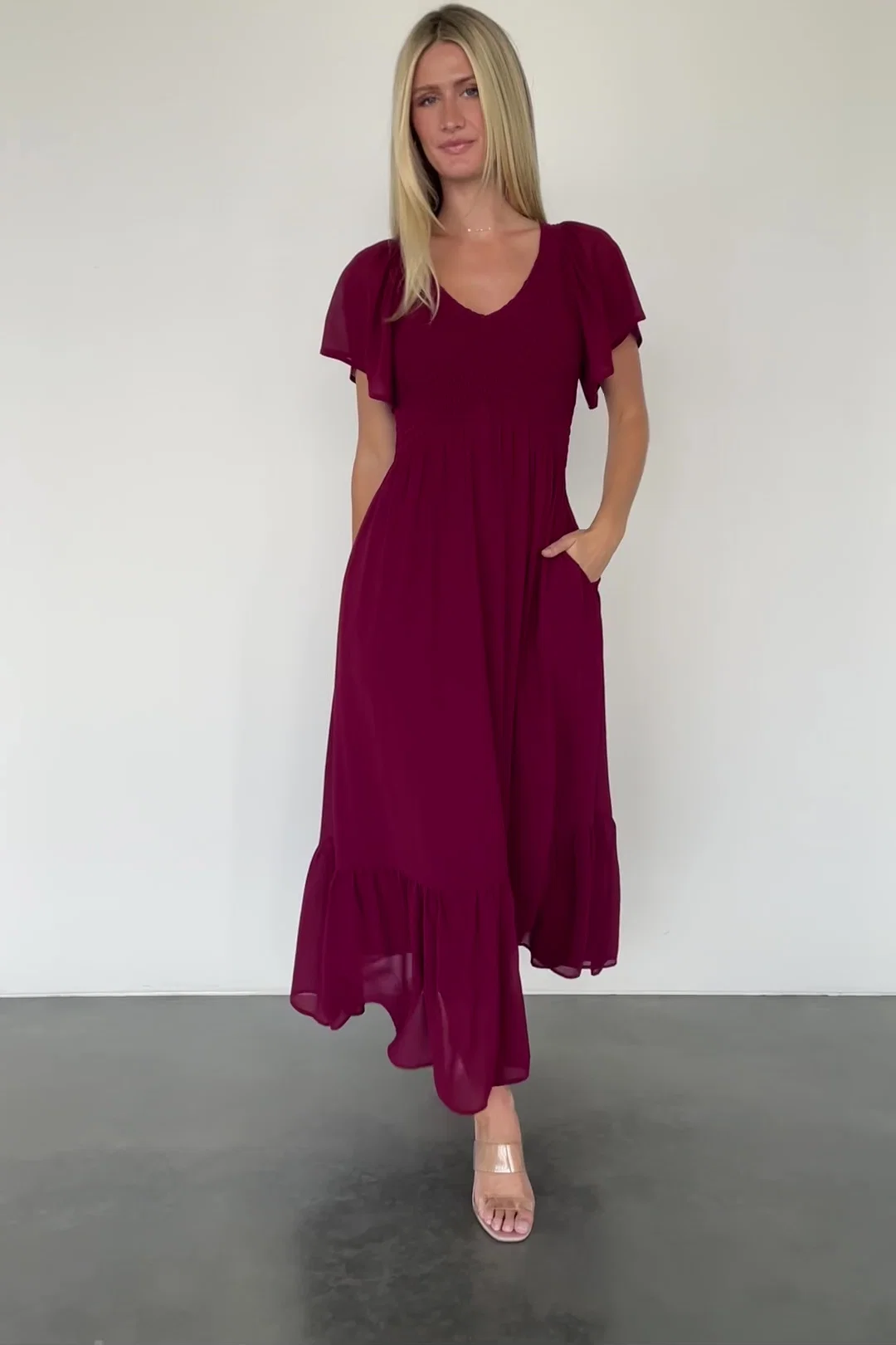 Monica Smocked Maxi Dress — Mulberry 2 Monica Smocked Maxi Dress — Mulberry