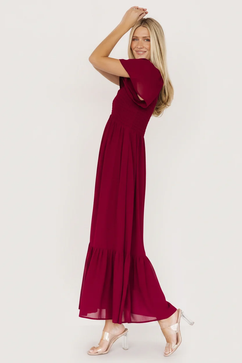 Monica Smocked Maxi Dress — Mulberry 4 Monica Smocked Maxi Dress — Mulberry