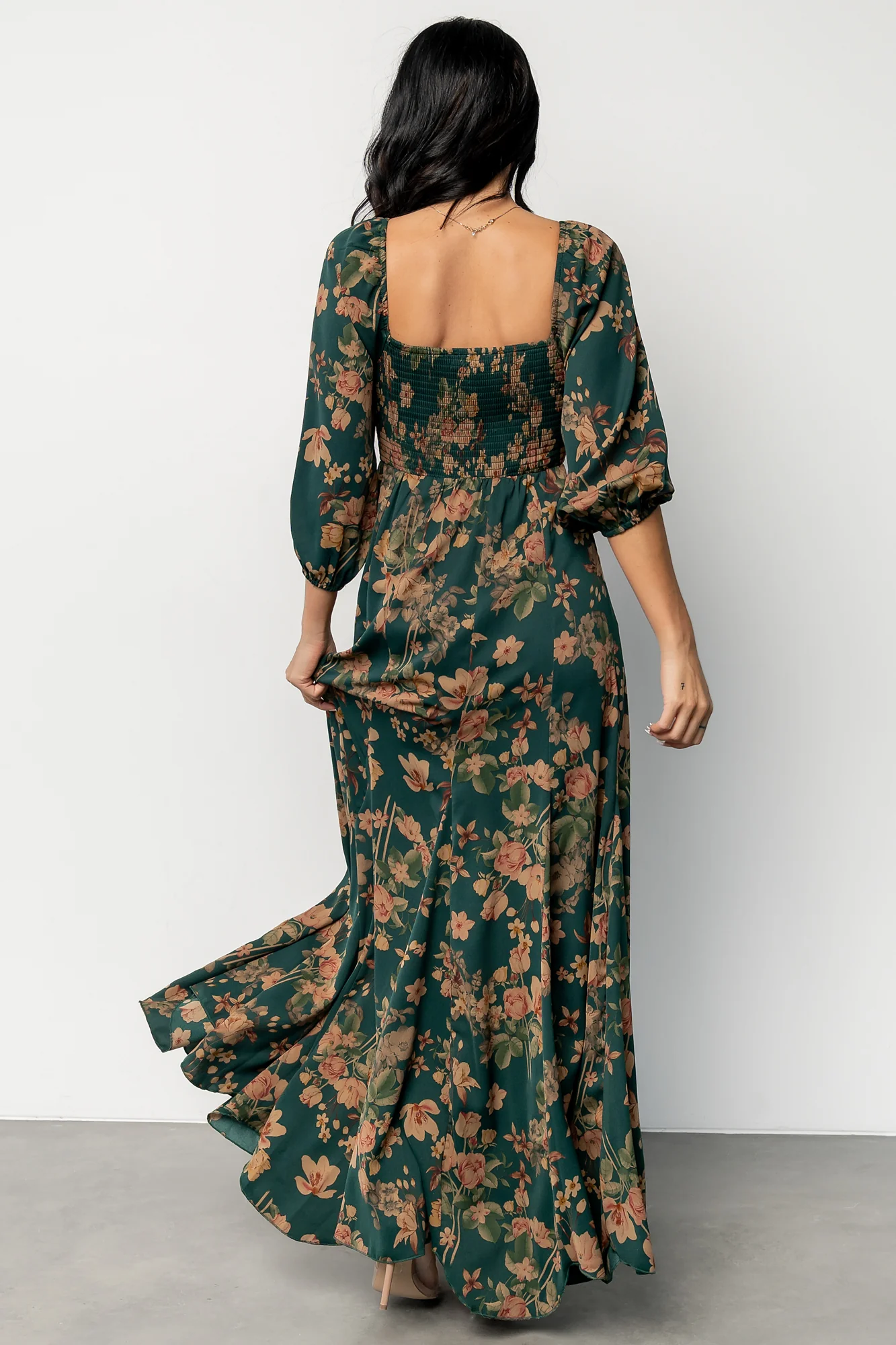 Liesel Maxi Dress - Green & Copper Floral 5 Liesel Maxi Dress - Green & Copper Floral
