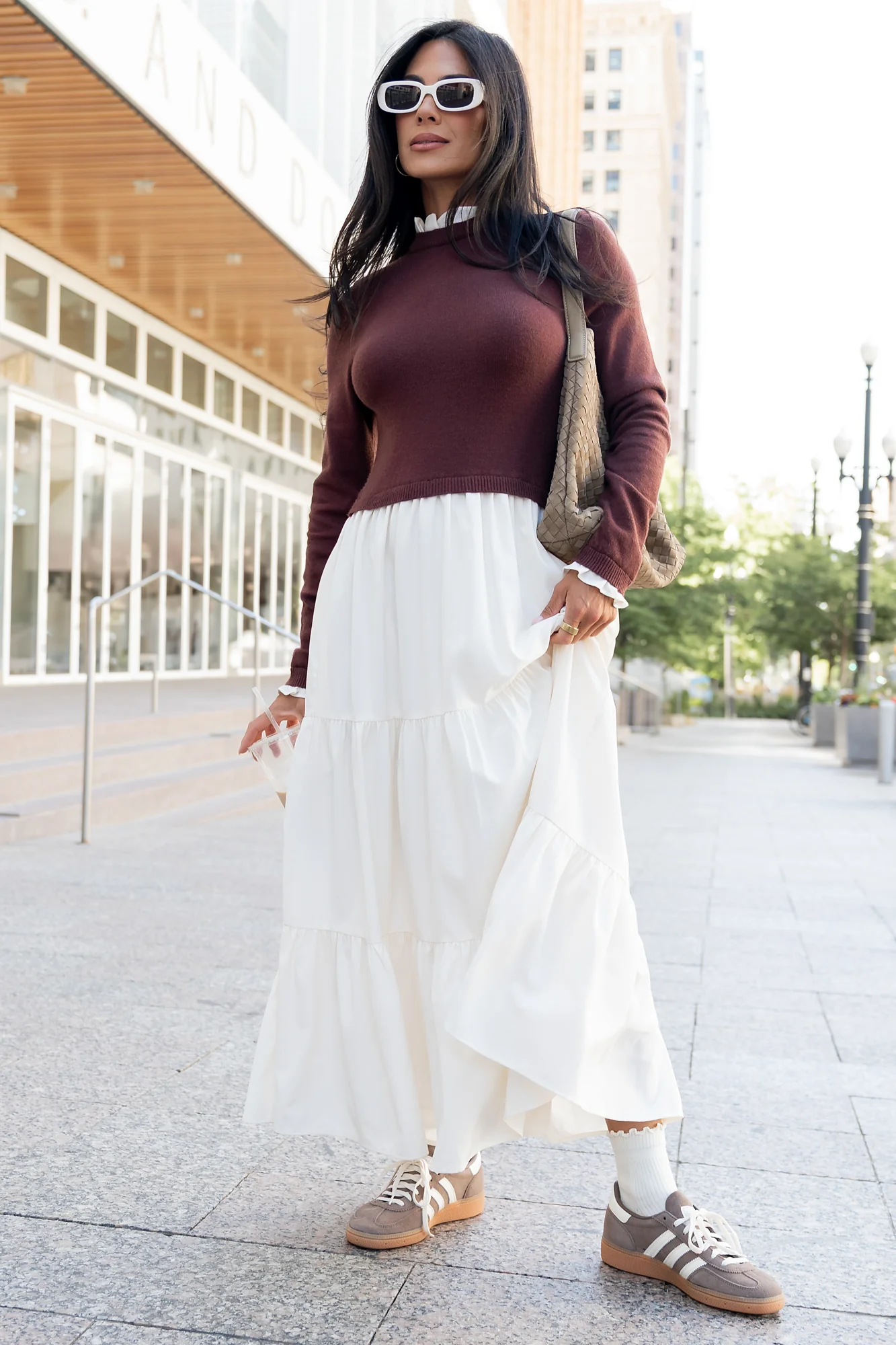 Sophie Sweater Dress — Mahogany & Ivory Maxi 14 Sophie Sweater Dress — Mahogany & Ivory Maxi