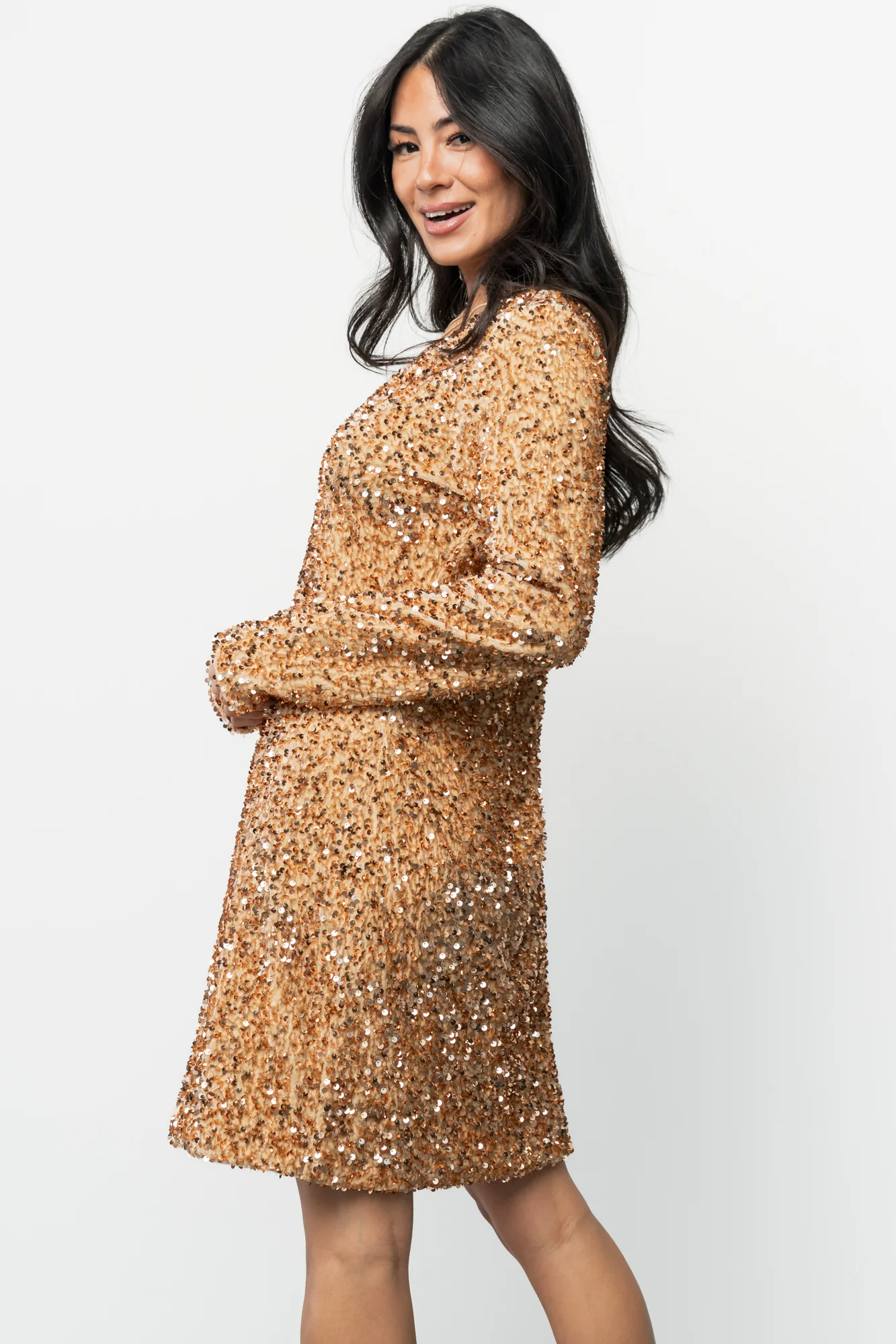 Mira Velvet Sequin V-Neck Short Dress - Gold 6 Mira Velvet Sequin V-Neck Short Dress - Gold