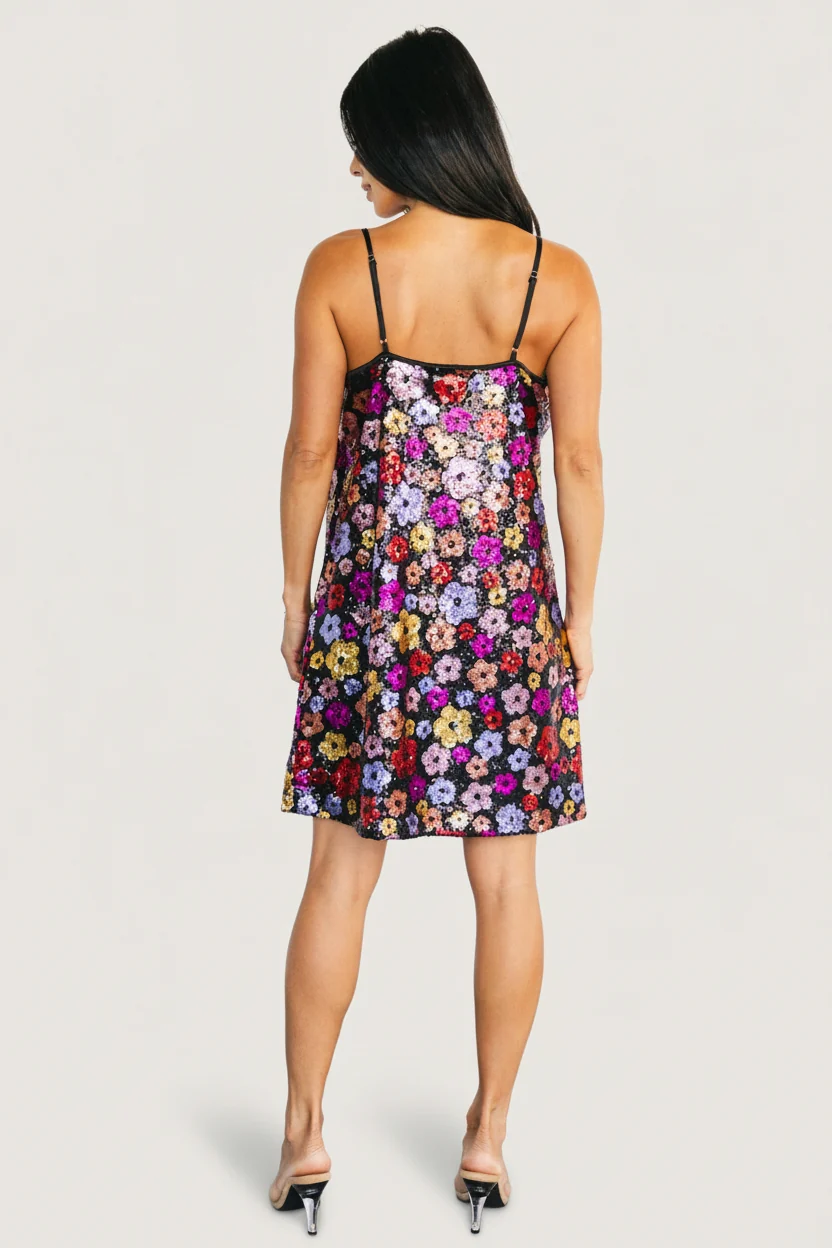 Malia Sequin Mini Dress — Black Multi 5 Malia Sequin Mini Dress — Black Multi