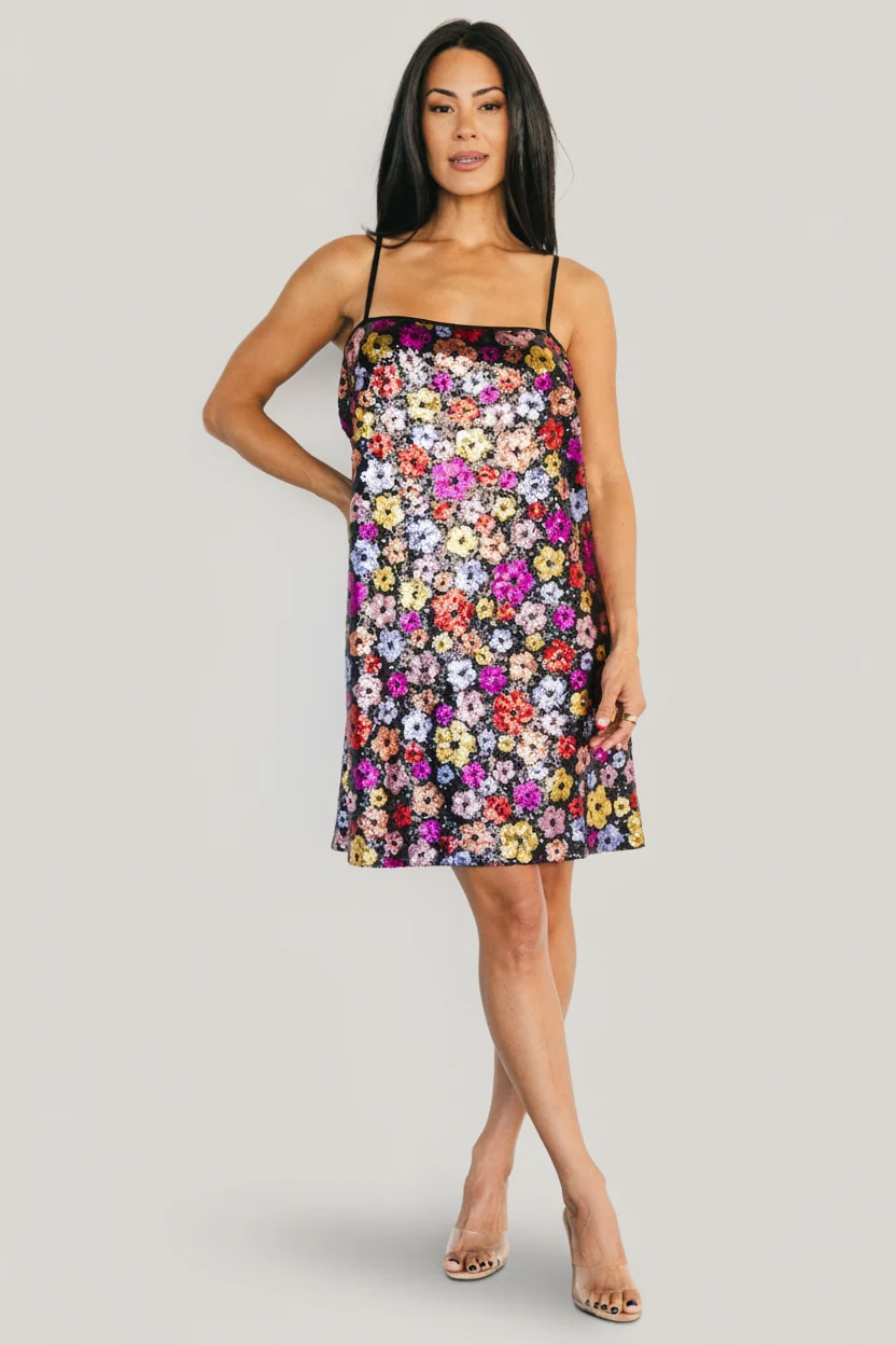 Malia Sequin Mini Dress — Black Multi 6 Malia Sequin Mini Dress — Black Multi