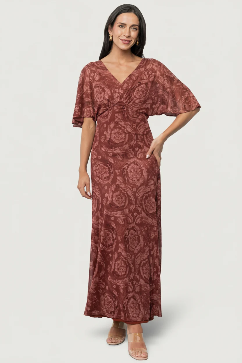 Sevilla Mesh Maxi Dress — Marsala Floral Maxi 14 Sevilla Mesh Maxi Dress — Marsala Floral Maxi