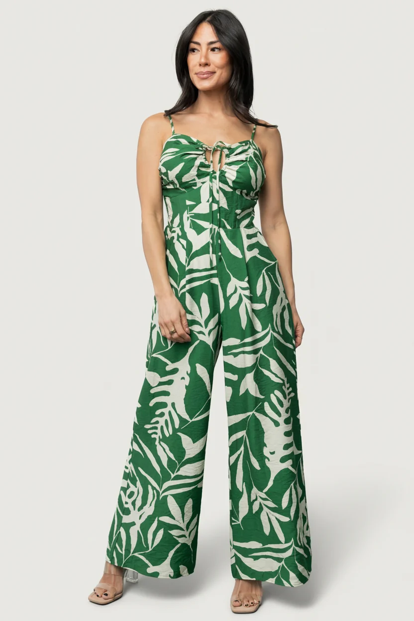 Linda Jumpsuit — Green Floral Sweetheart 16 Linda Jumpsuit — Green Floral Sweetheart