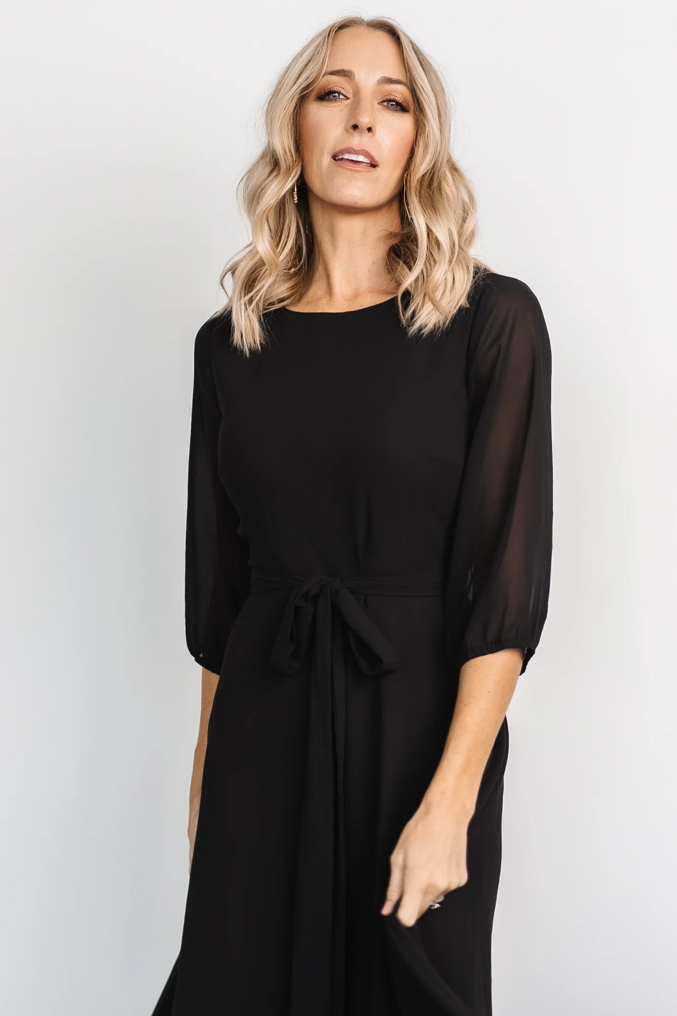 Fabric Swatch - Rebecca Chiffon (Black)