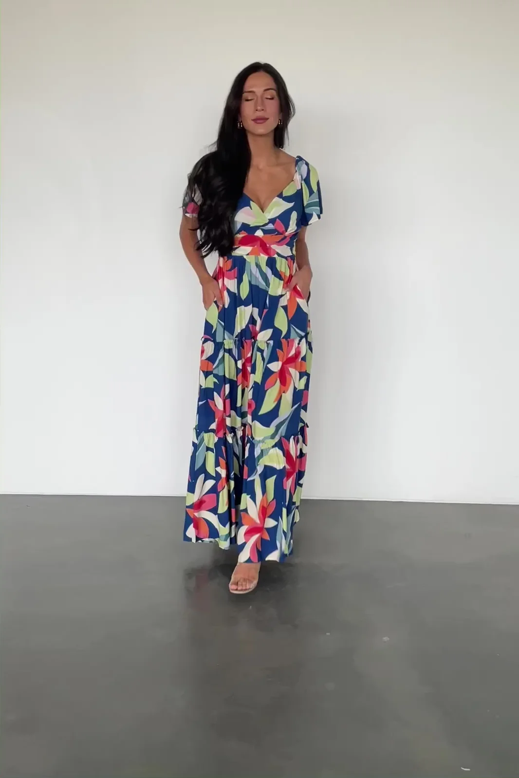 Samira Maxi Dress — Navy Multi Floral