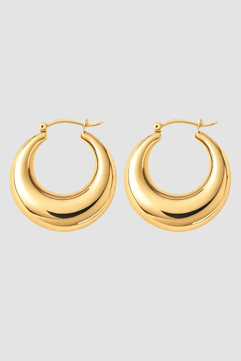 Bella Bold Hoop Earrings — 18K Gold Latch-Back