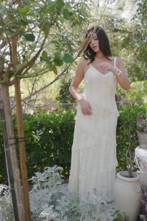 Annabelle Lace Maxi Dress — V-Neck Tiered Lace