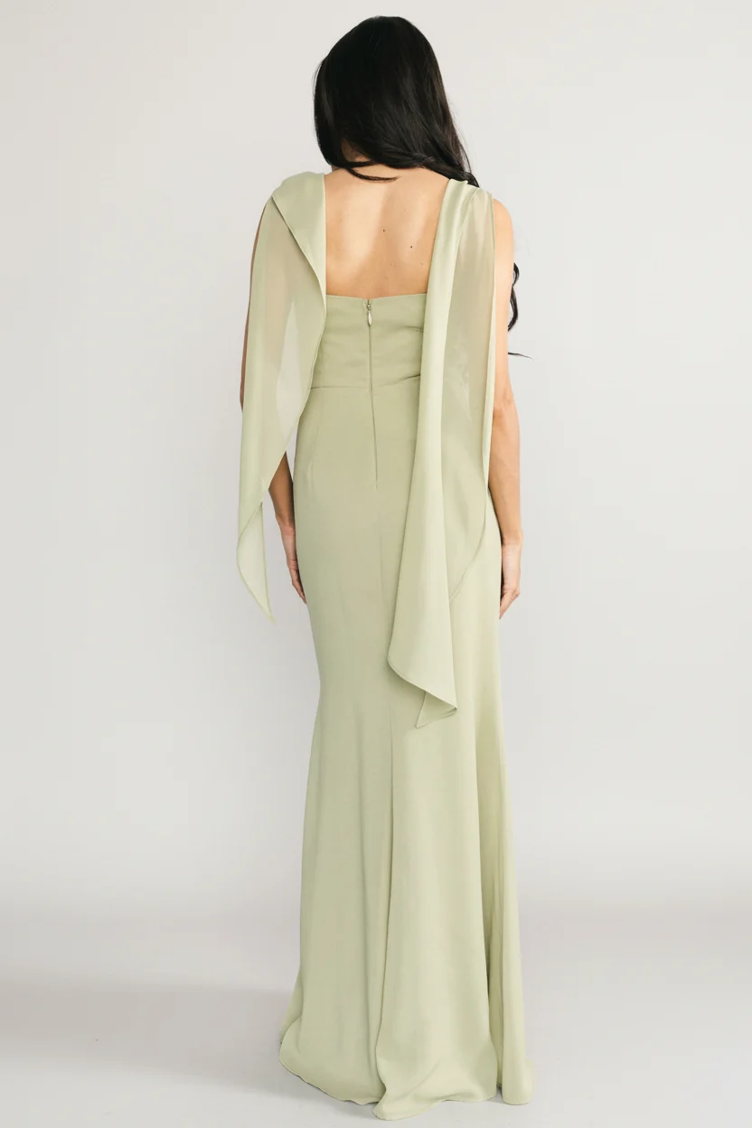 Nova Chiffon Maxi Dress — Sage Green Cowl Neck 4 Nova Chiffon Maxi Dress — Sage Green Cowl Neck