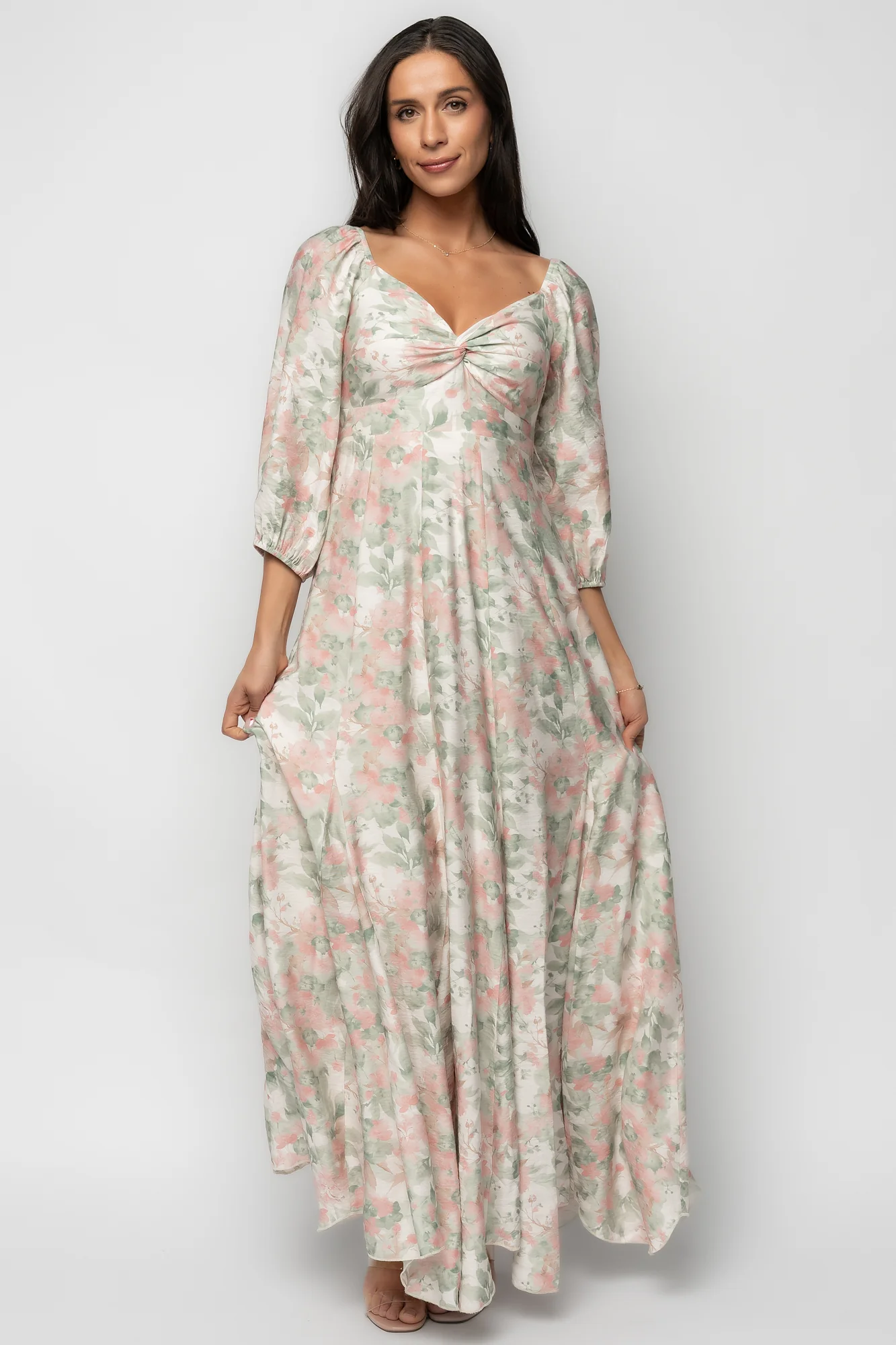 Esther Maxi Dress - Sage & Blush Floral Maxi 1 Esther Maxi Dress - Sage & Blush Floral Maxi