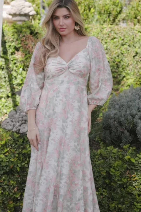 Esther Maxi Dress - Sage & Blush Floral Maxi 2 Esther Maxi Dress - Sage & Blush Floral Maxi