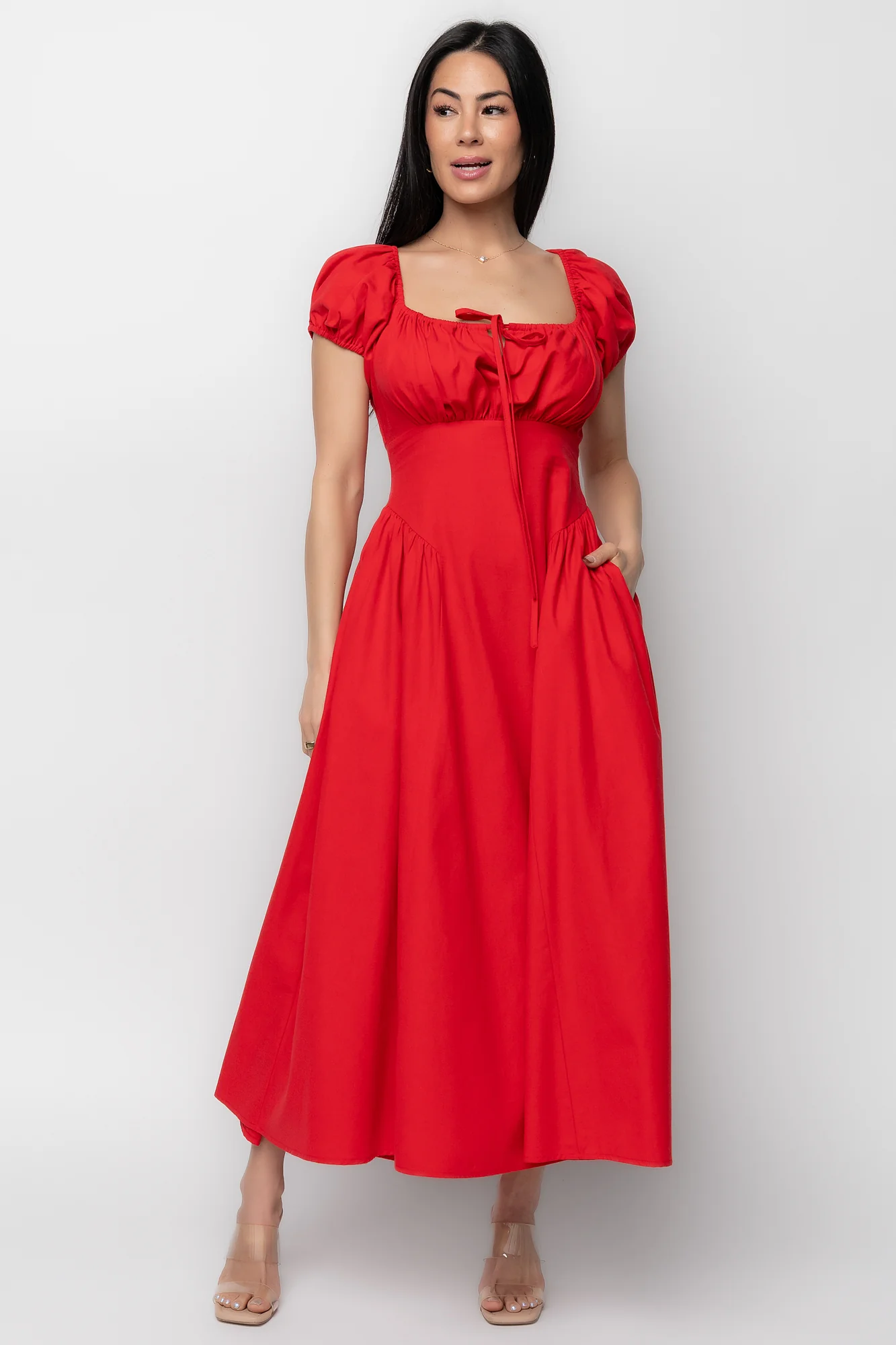 Havana Midi Dress — Cotton Midi, Smocked Back