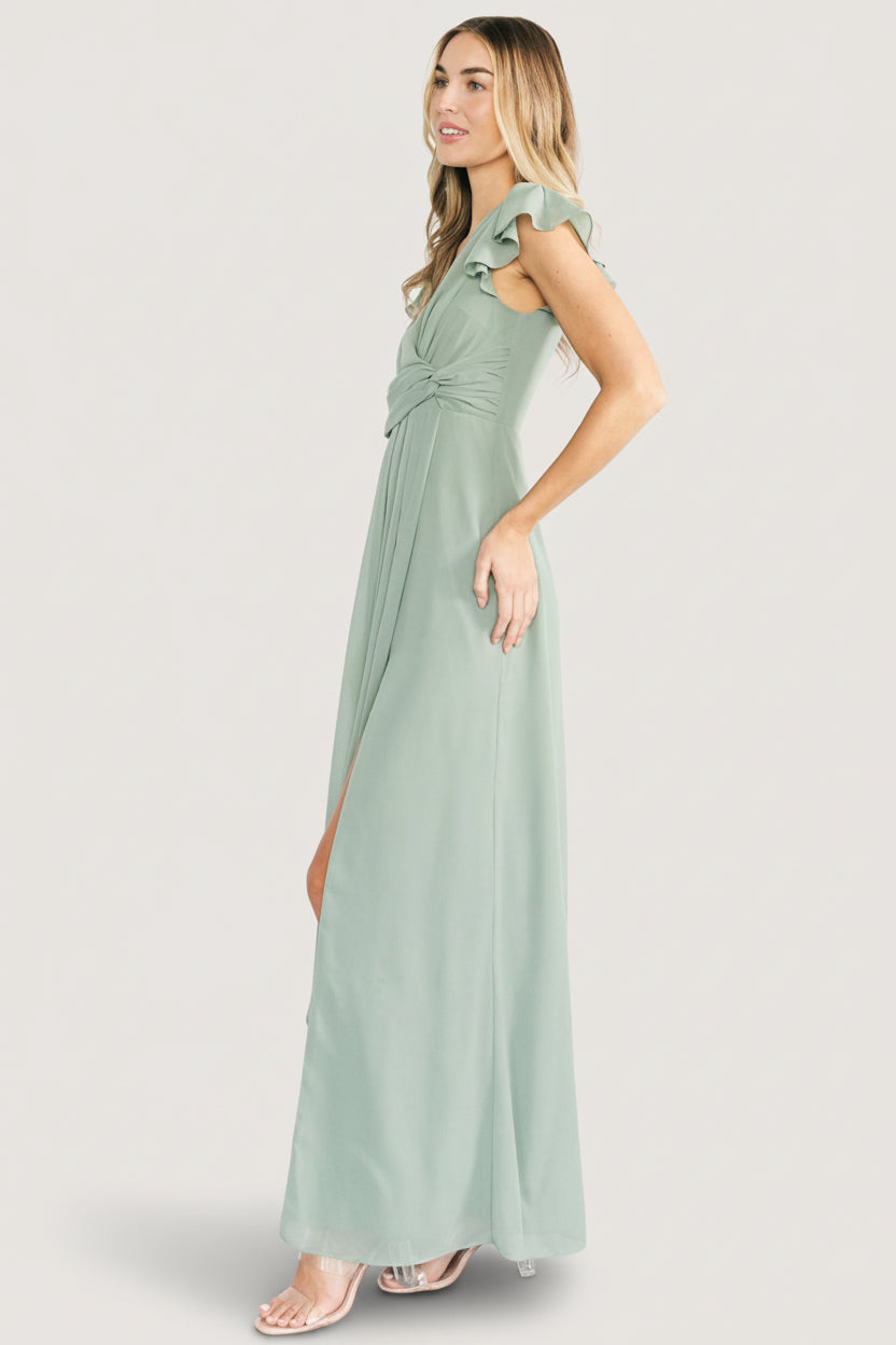 Jasmine Chiffon Maxi Dress - Dusty Green 4 Jasmine Chiffon Maxi Dress - Dusty Green
